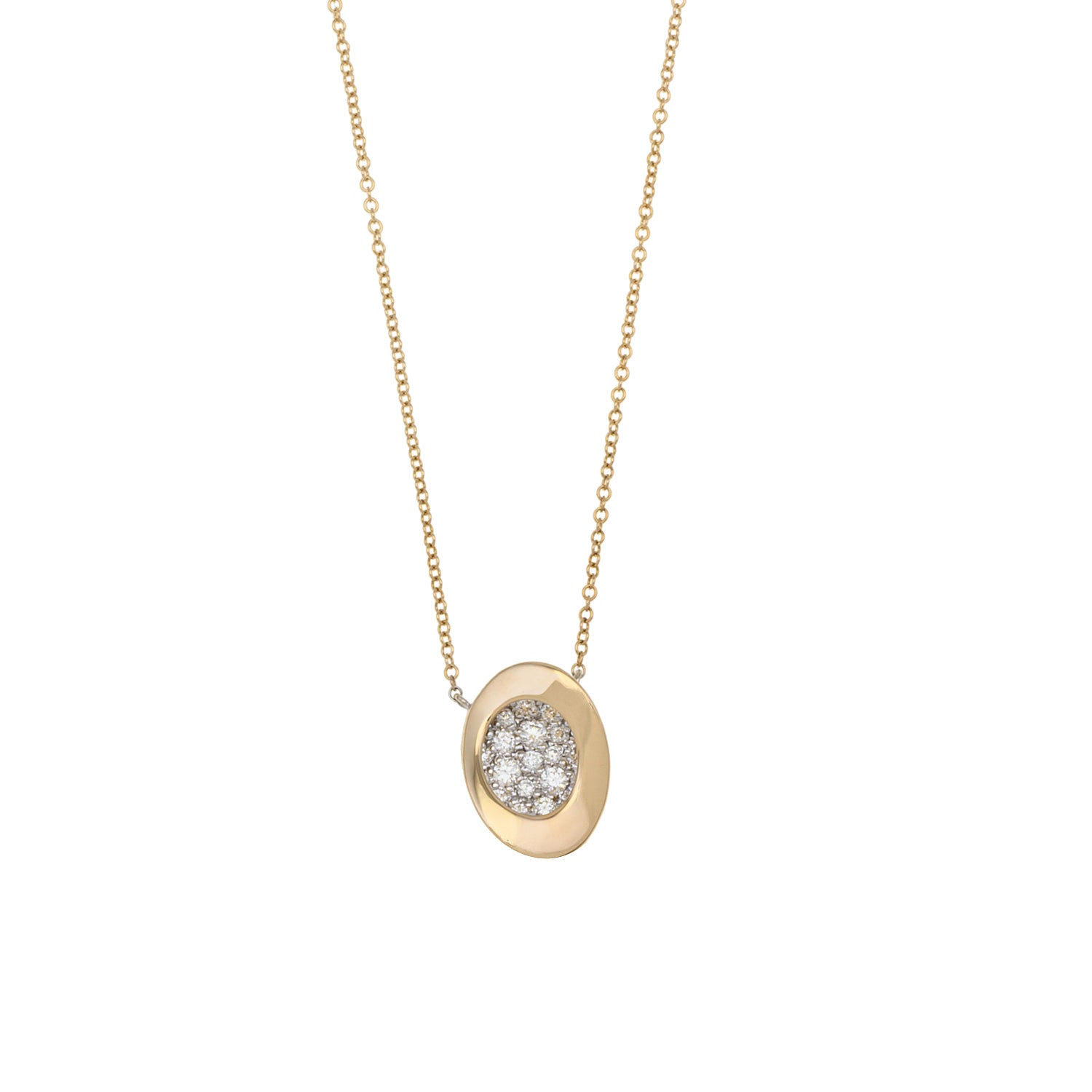 Double layer Oval Diamond necklace