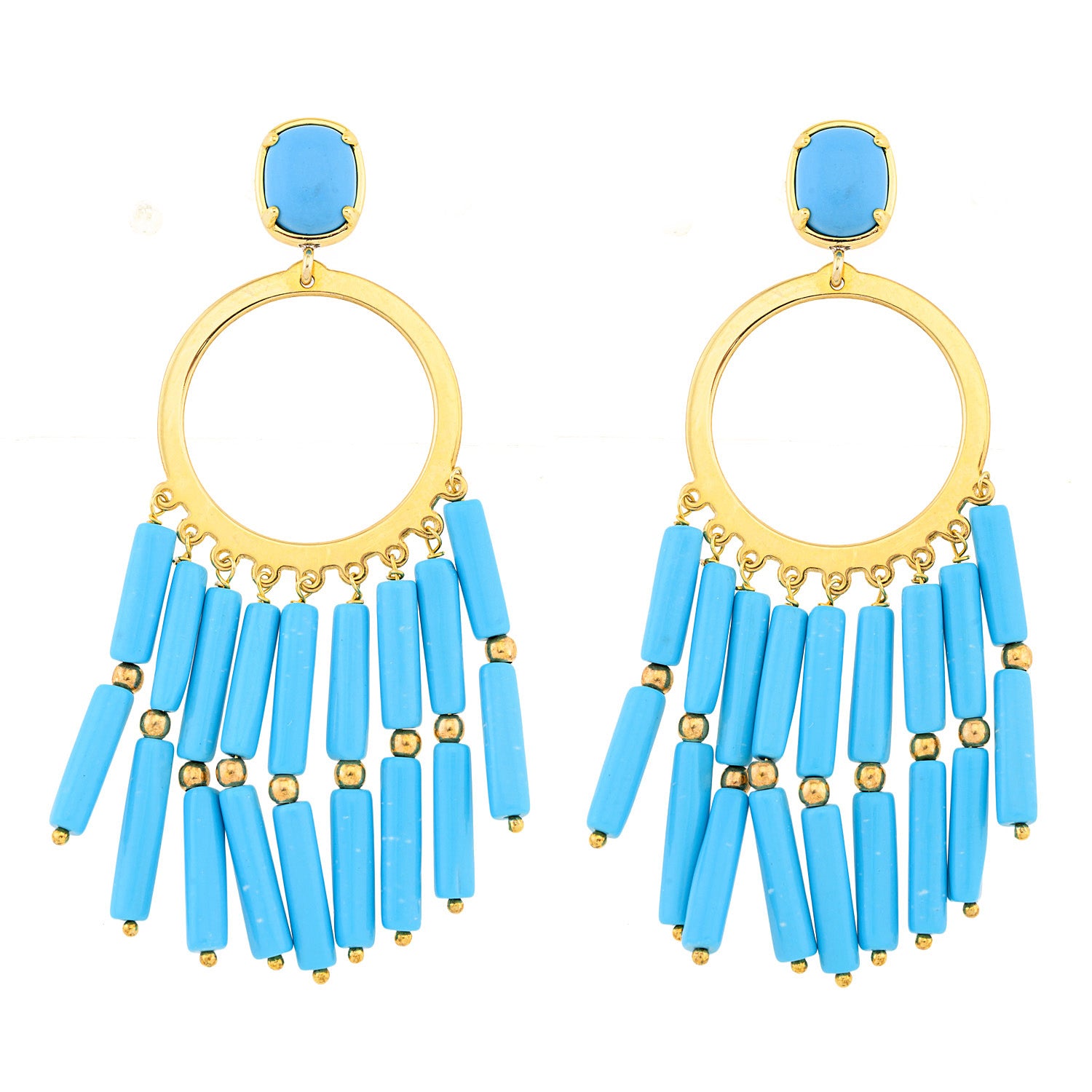 Natural Turquoise Silver Dangles