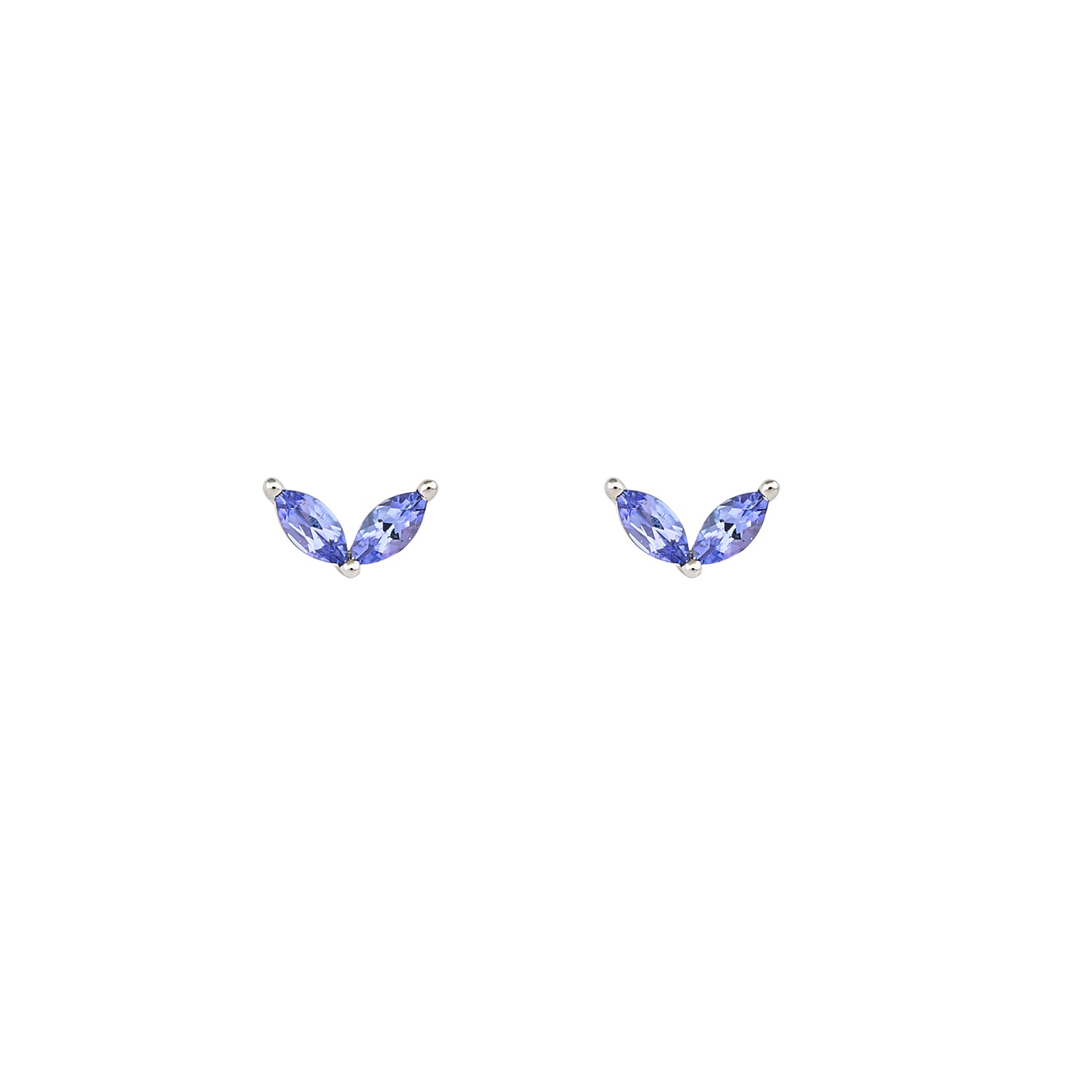 Curved Tanzanite Stud Earrings