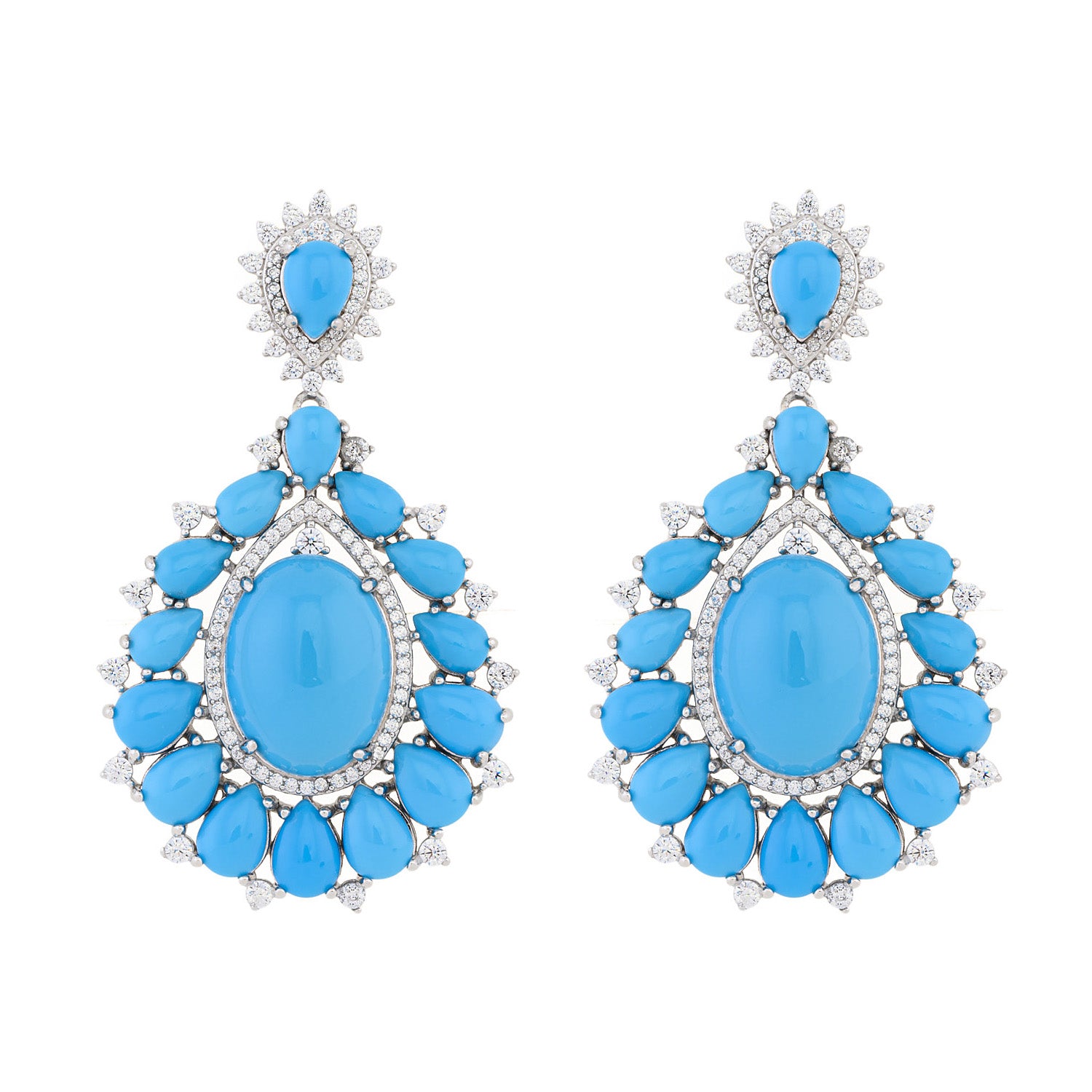 Turquoise Breeze Silver Dangle Earrings