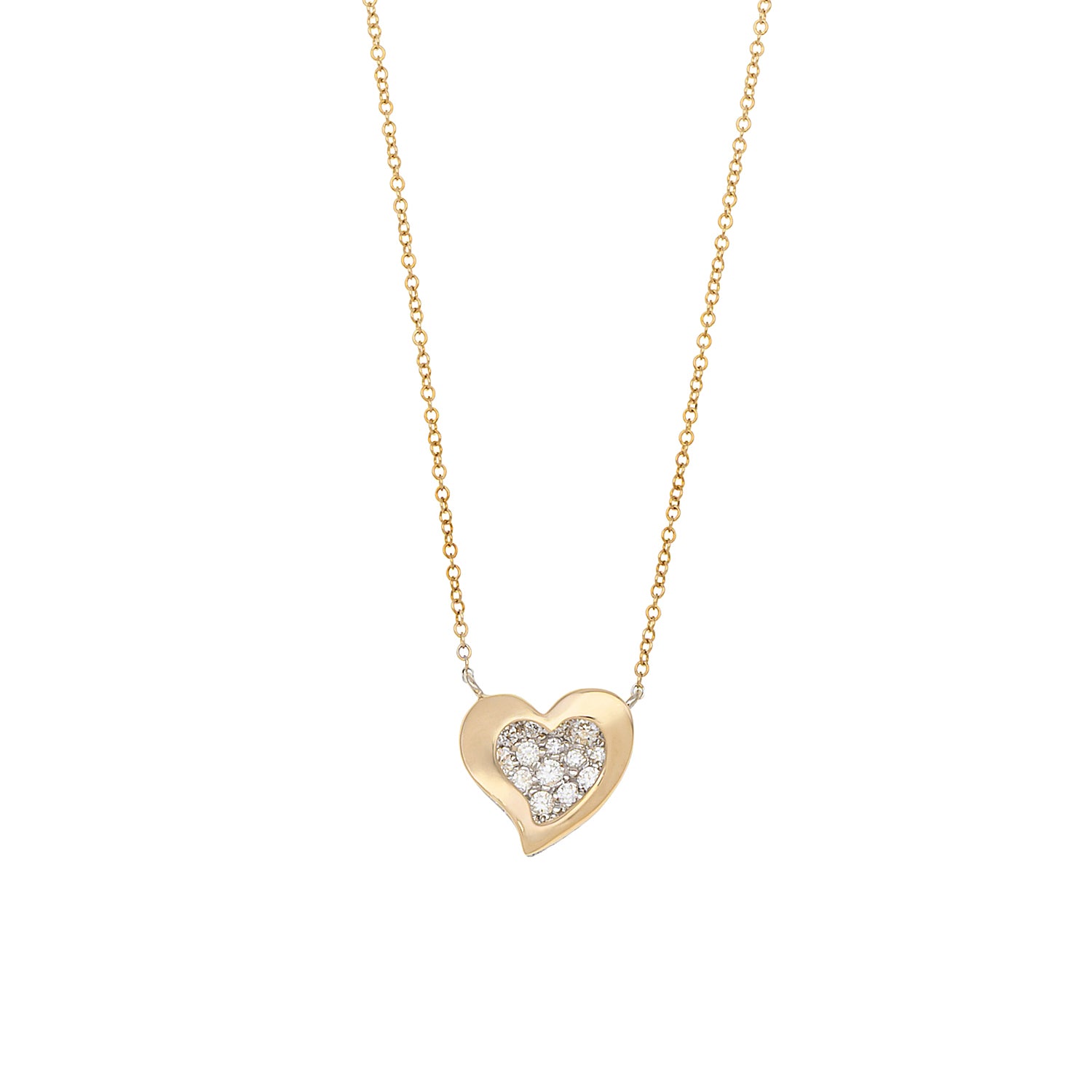 Double layer Diamond Heart necklace