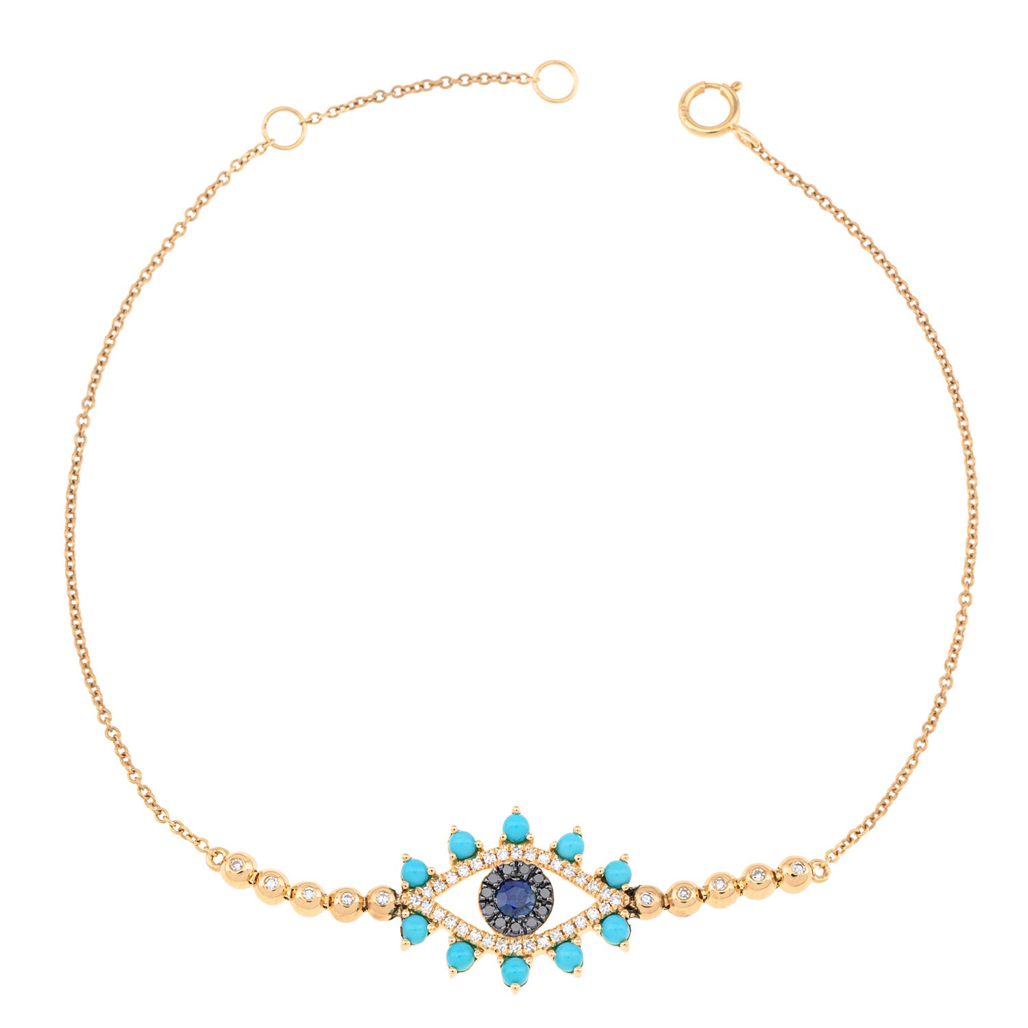 Turquoise Evil Eye chain bracelet