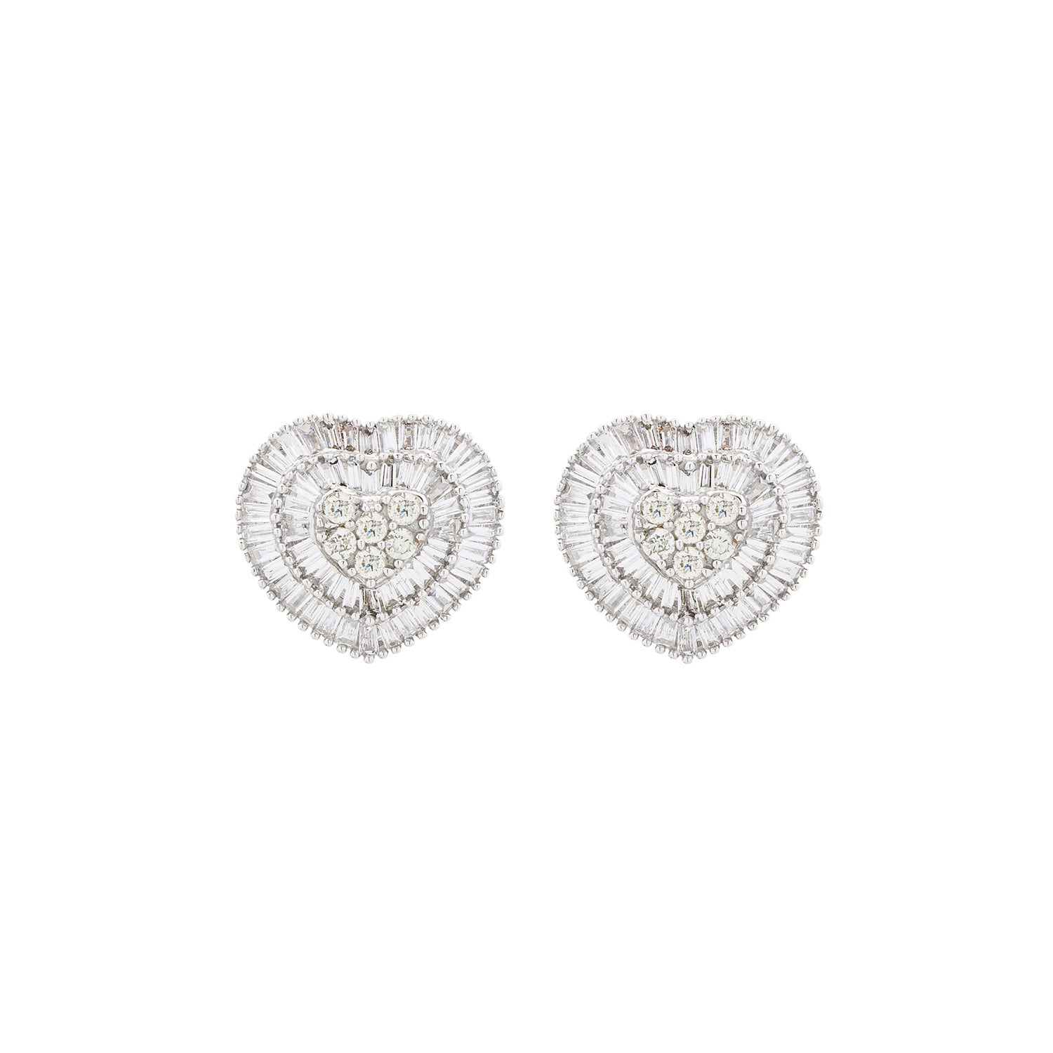 Heart Bagguette Earrings