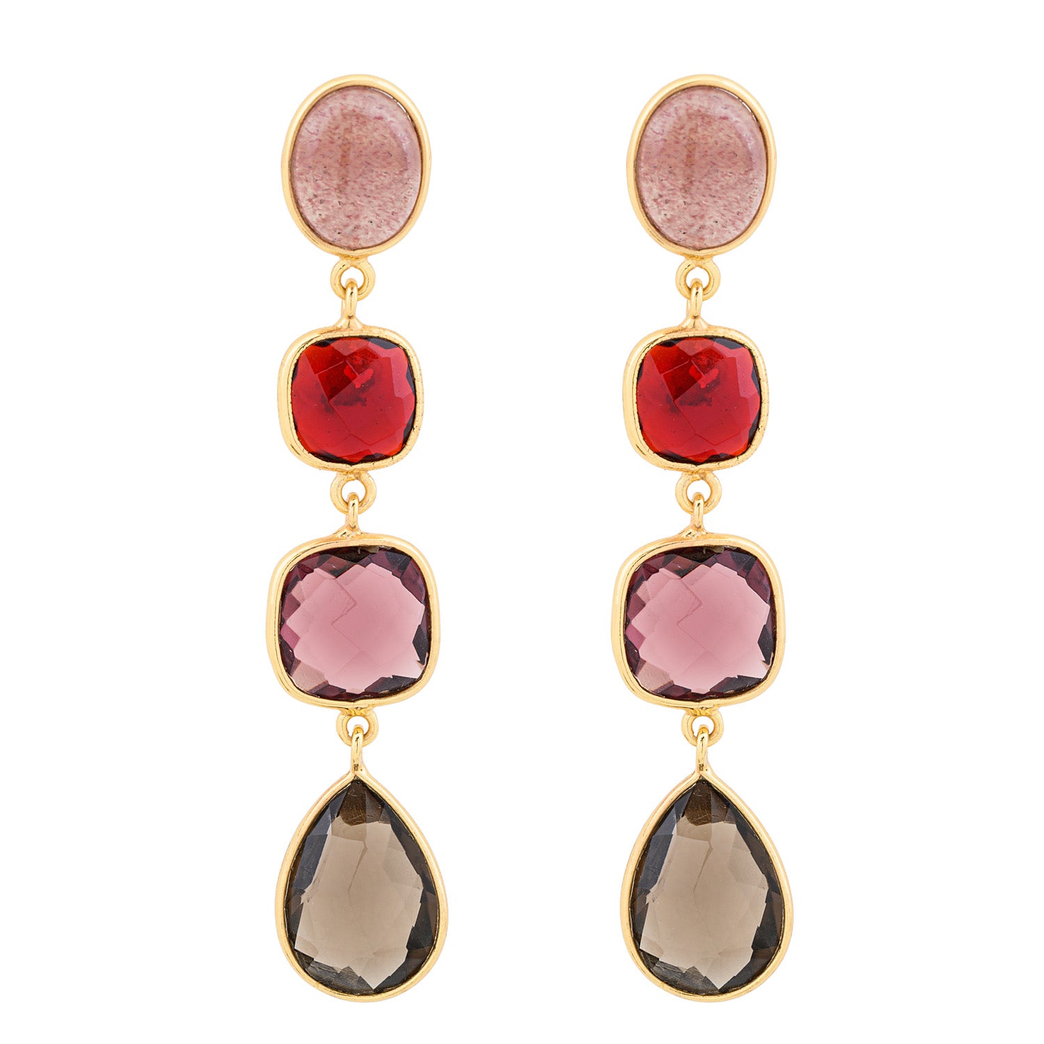 Natural pallette silver earrings