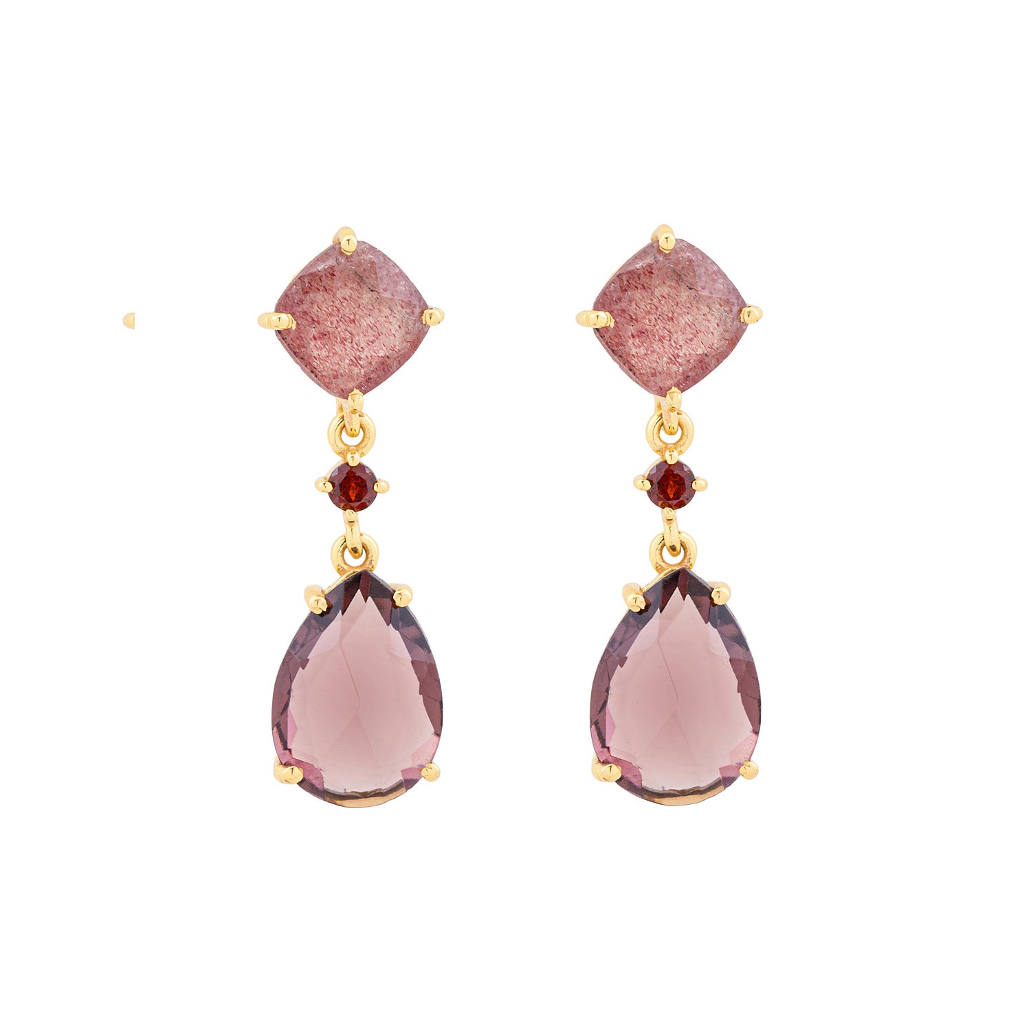 Dusty Rose silver earrings