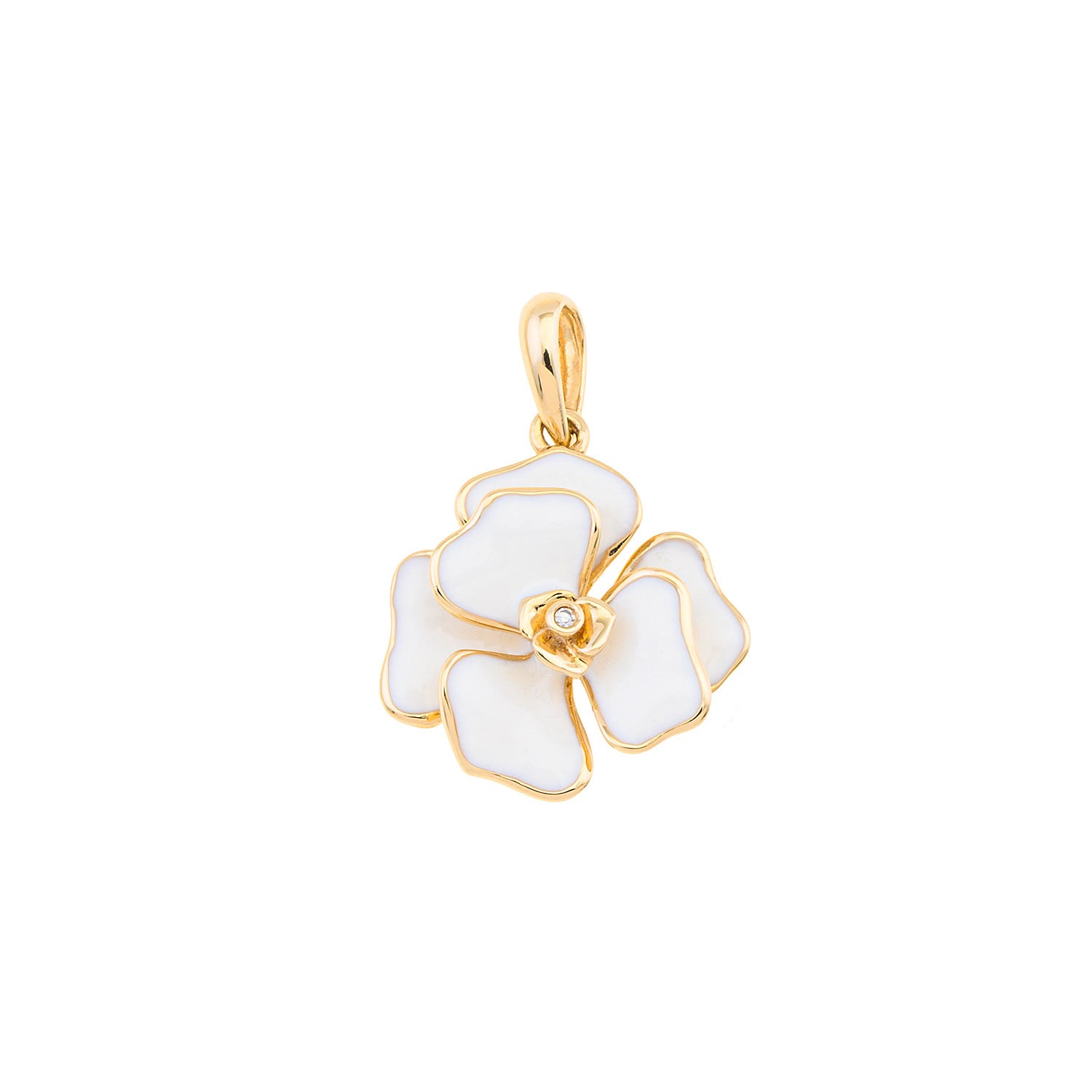 White Camellia Grace Pendant