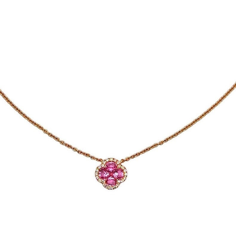 Pink Sapphire And Diamond Necklace