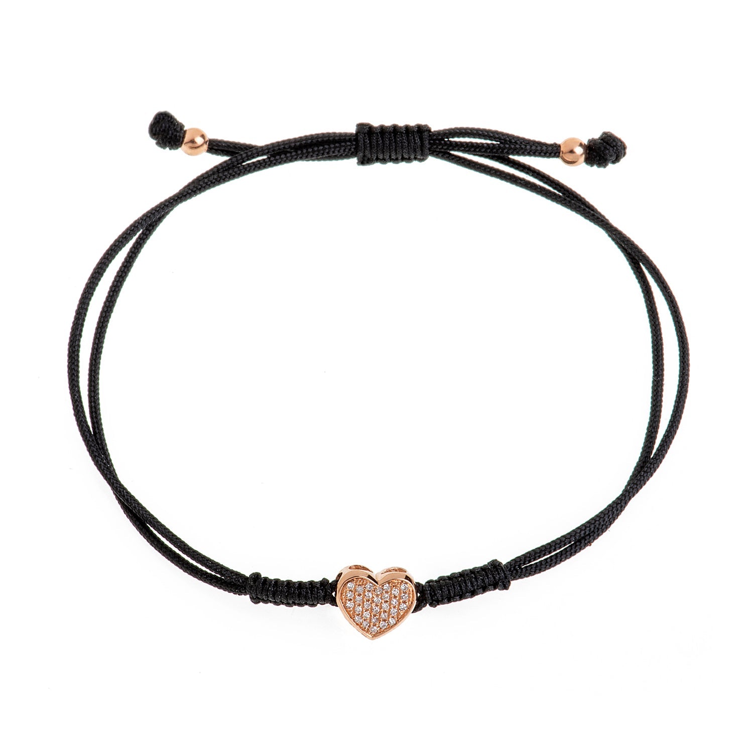 Pave Diamond Heart Macrame