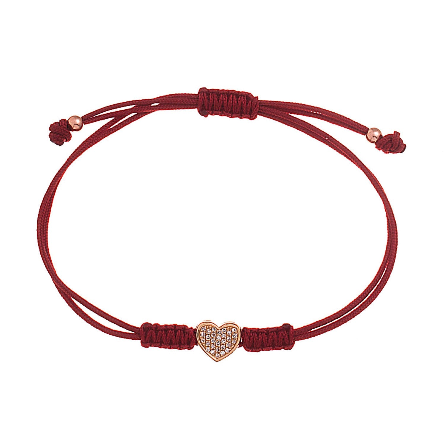 Pave Diamond Heart Macrame