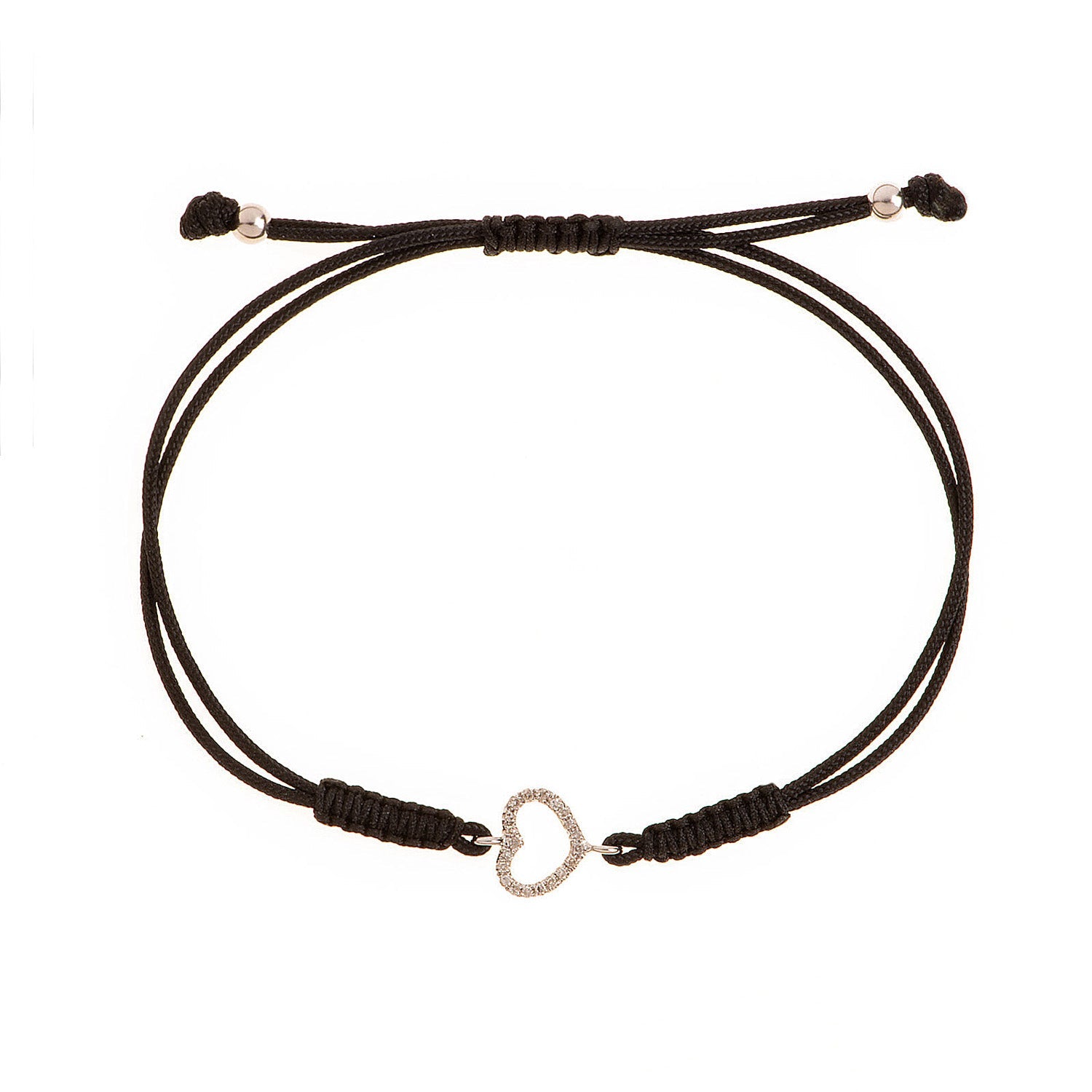 Diamond Heart Cord Bracelet