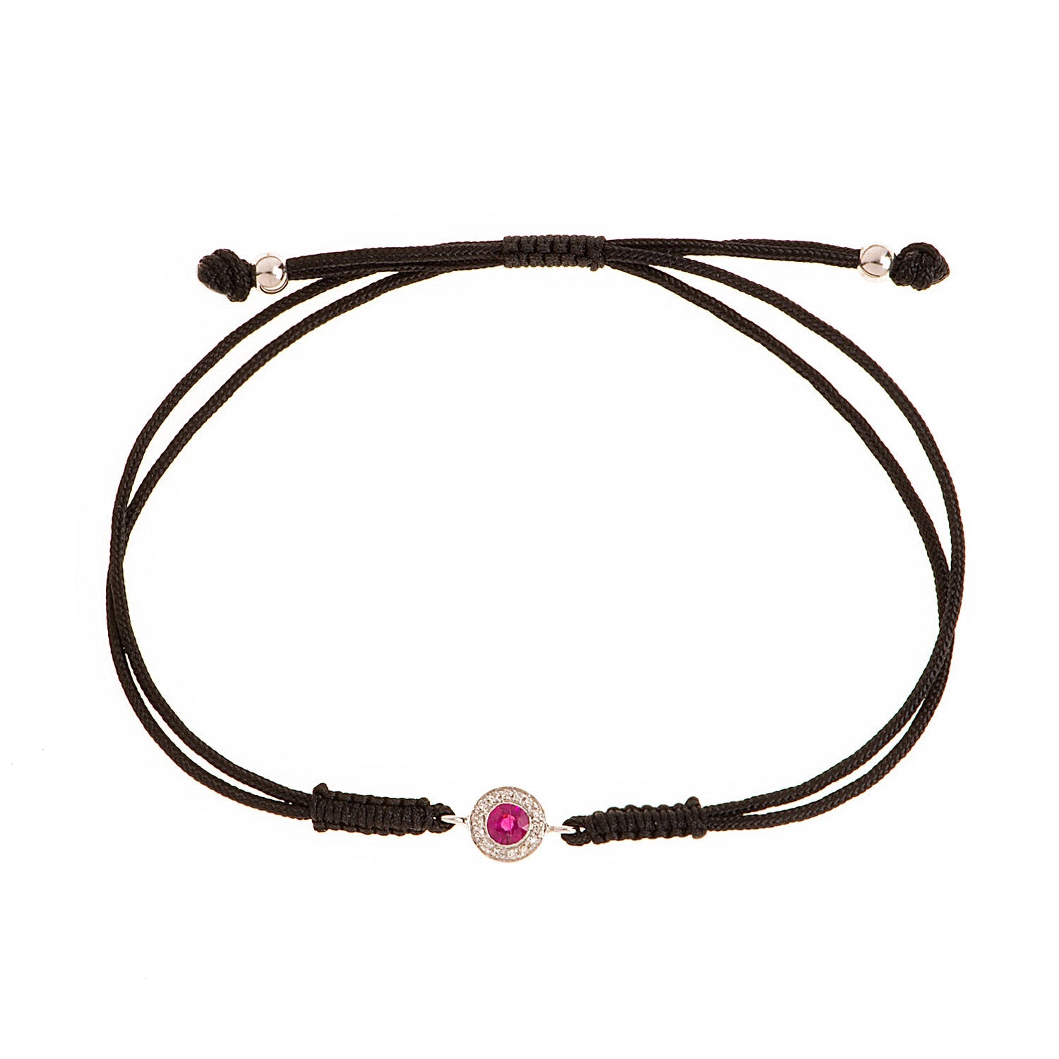 Ruby Bracelet. Rose Gold Bracelet. Diamond Bracelet. Cord Bracelet.