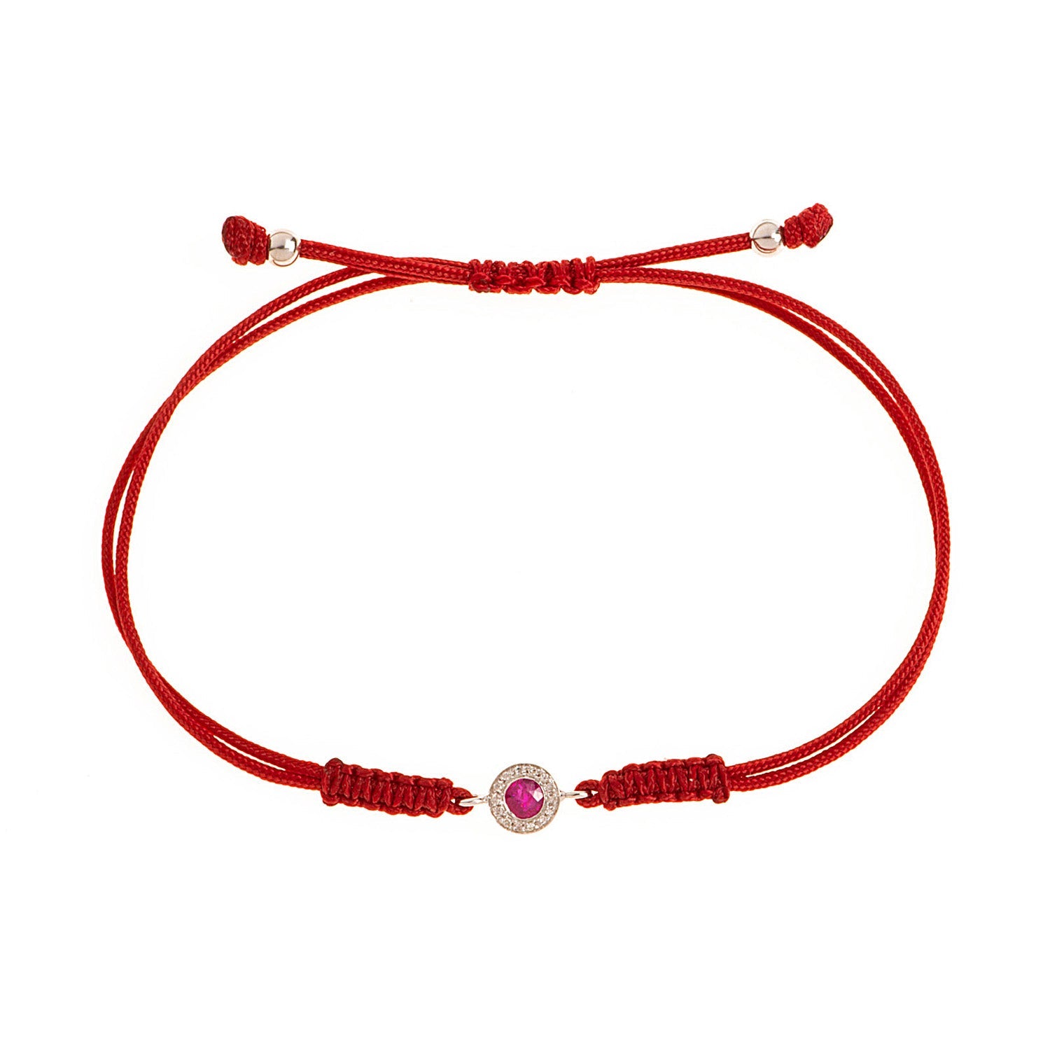 Ruby Bracelet. Rose Gold Bracelet. Diamond Bracelet. Cord Bracelet.