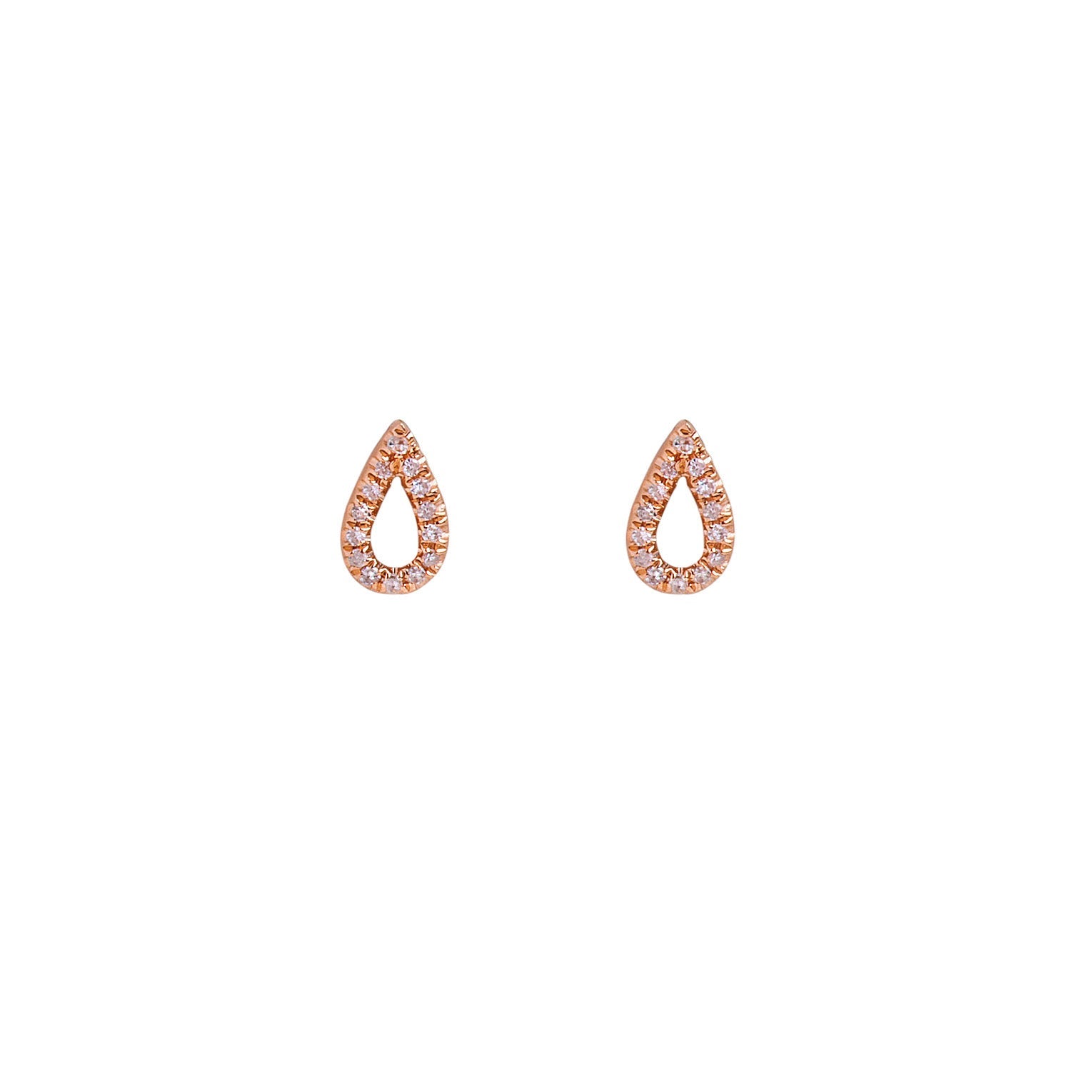 Diamond drop earrings. Diamond drop studs.