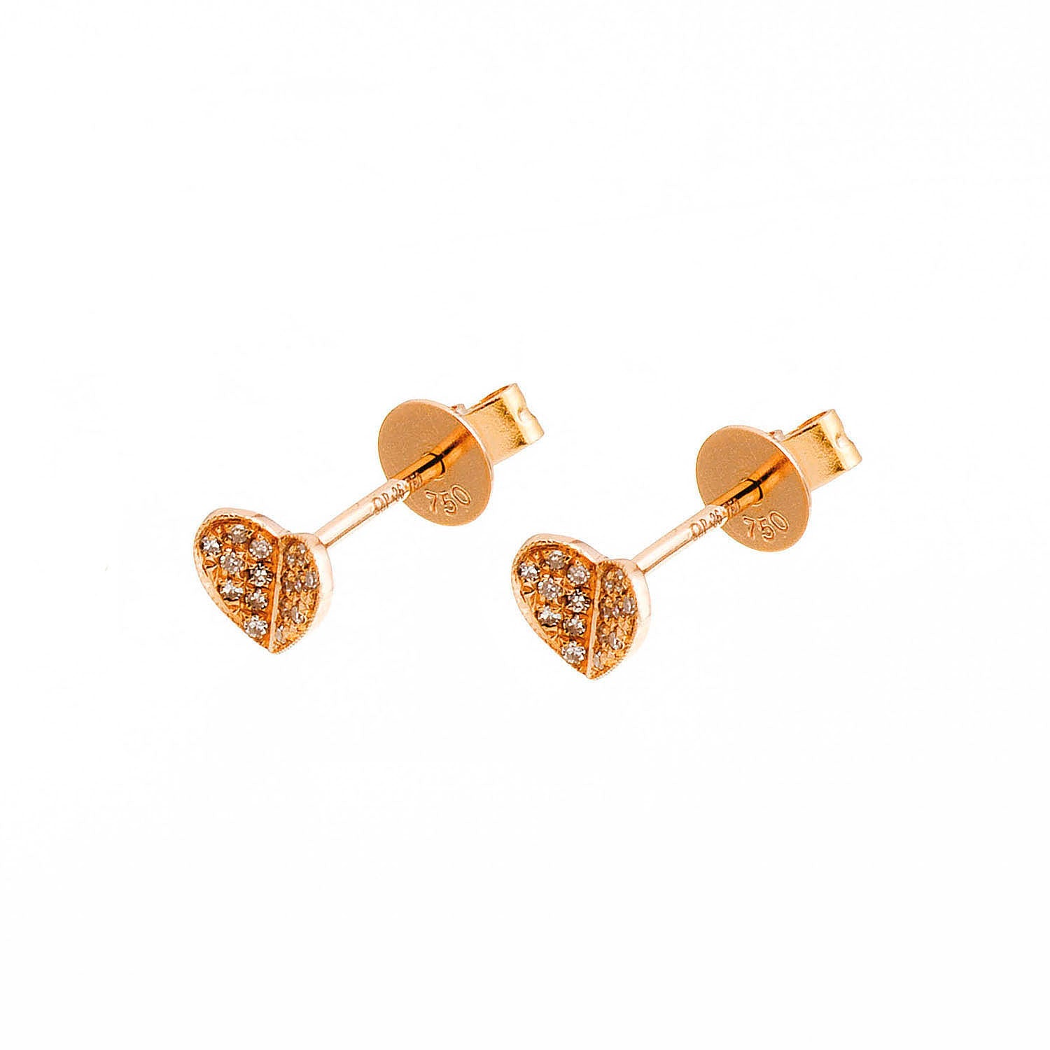 Diamond Heart Studs