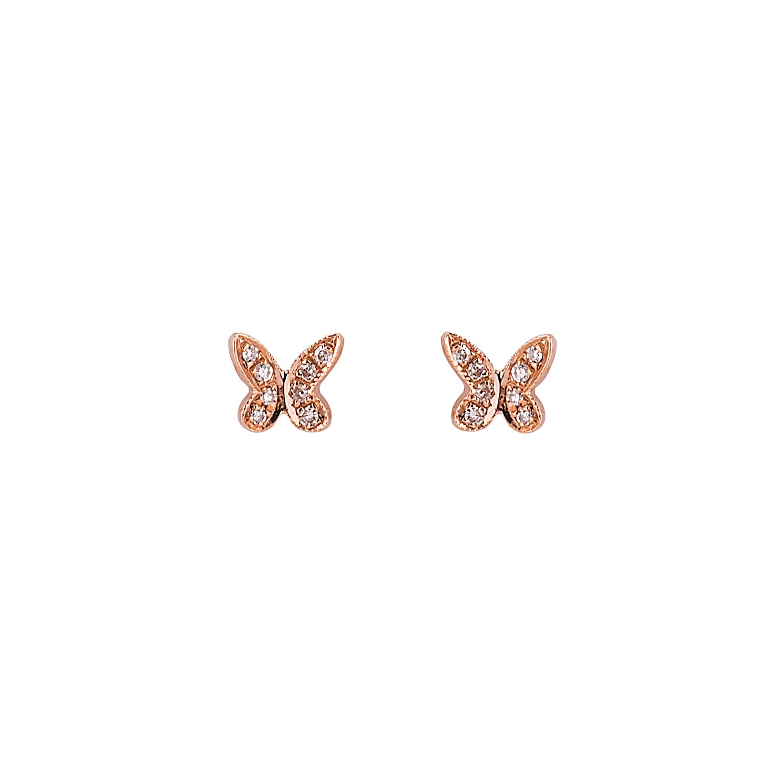 Diamond Butterfly Earrings. Butterfly Studs