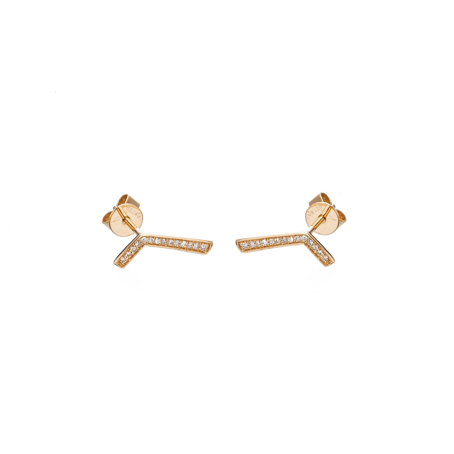 Gold and Diamond Stud Earrings