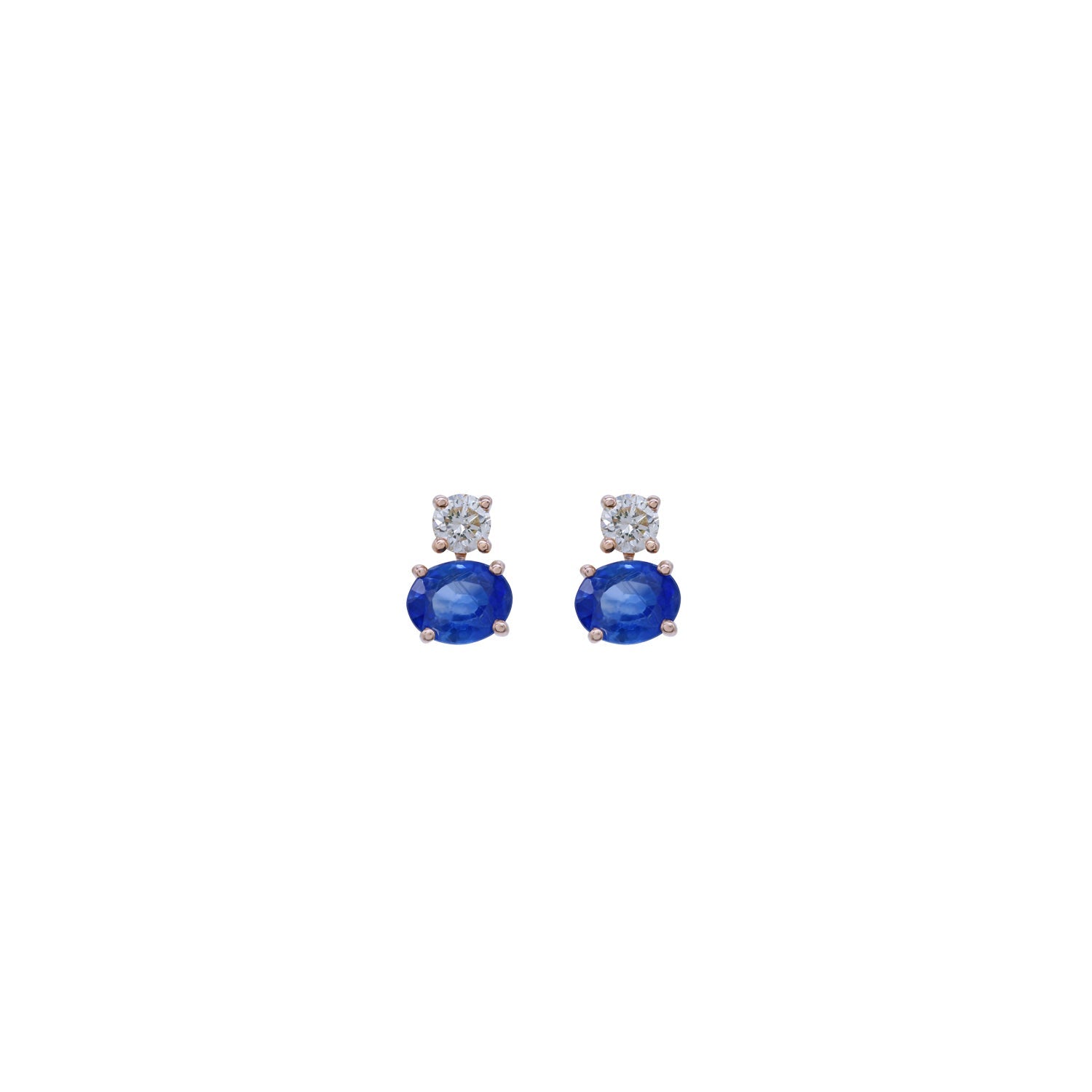 Diamond and Sapphire Earring. Σκουλαρίκι με ζαφείρια και μπριγιάν. Σκουλαρίκι με διαμάντι και ζαφείρι
