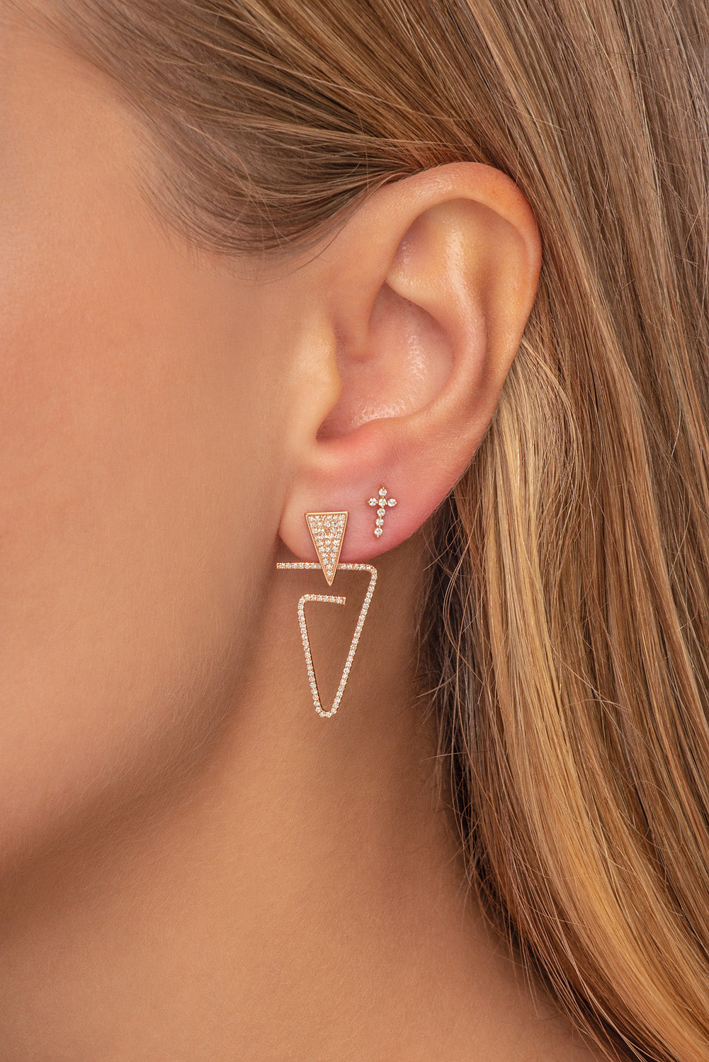 Diamond Cross Studs