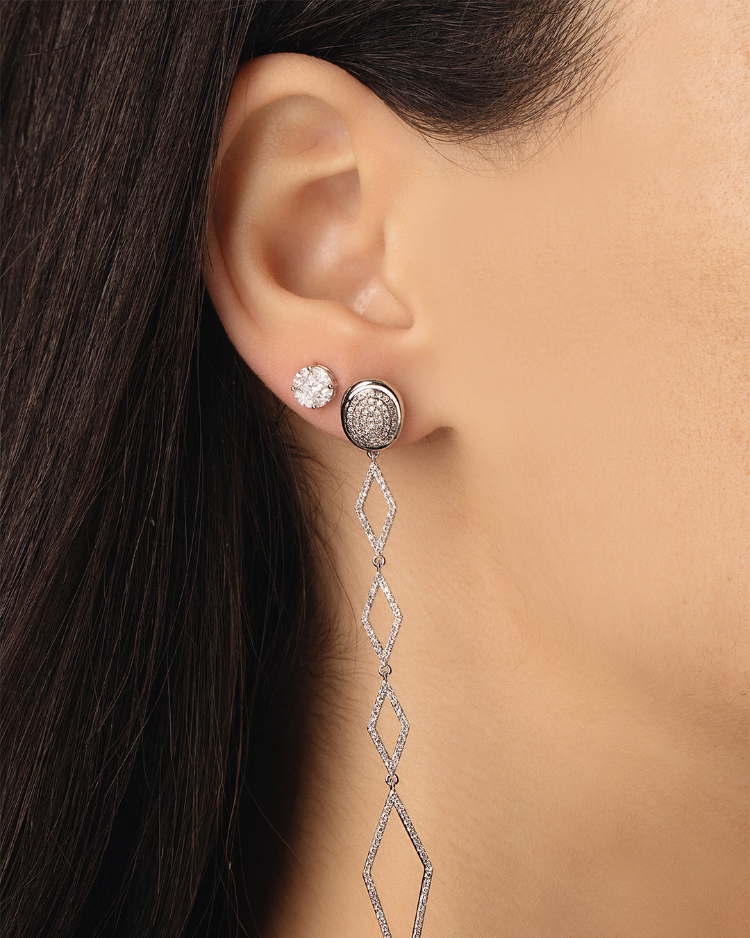 Diamond Triangles Earring