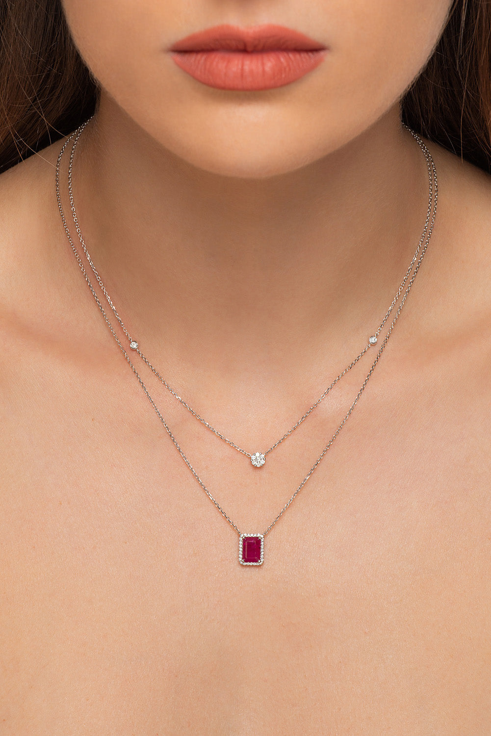 Gold and diamond necklace. Anatol necklace. Diamond necklace. Κολιέ χρυσό. Κολιέ με μπριγιάν. Κολιέ με διαμάντια.