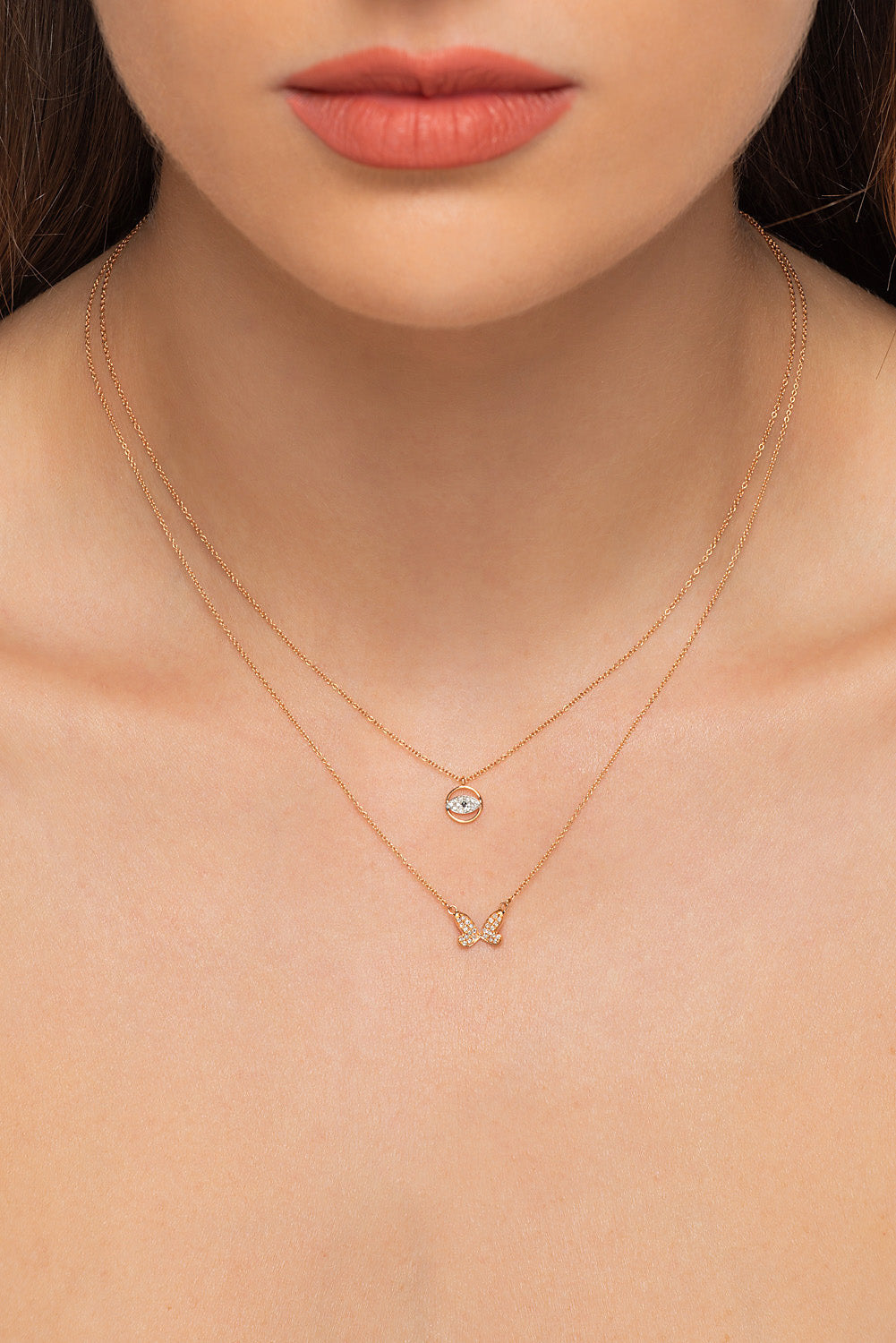 Gold and diamond necklace. Anatol necklace. Diamond necklace. Κολιέ χρυσό. Κολιέ με μπριγιάν. Κολιέ με διαμάντια.
