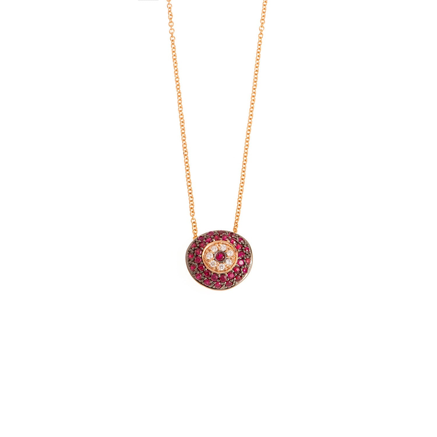Ruby evil eye necklace