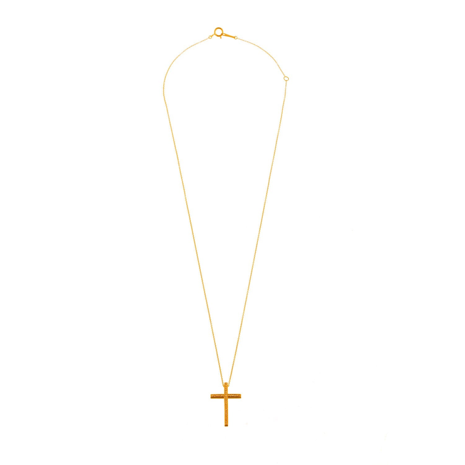 Gold and Diamond Cross Necklace