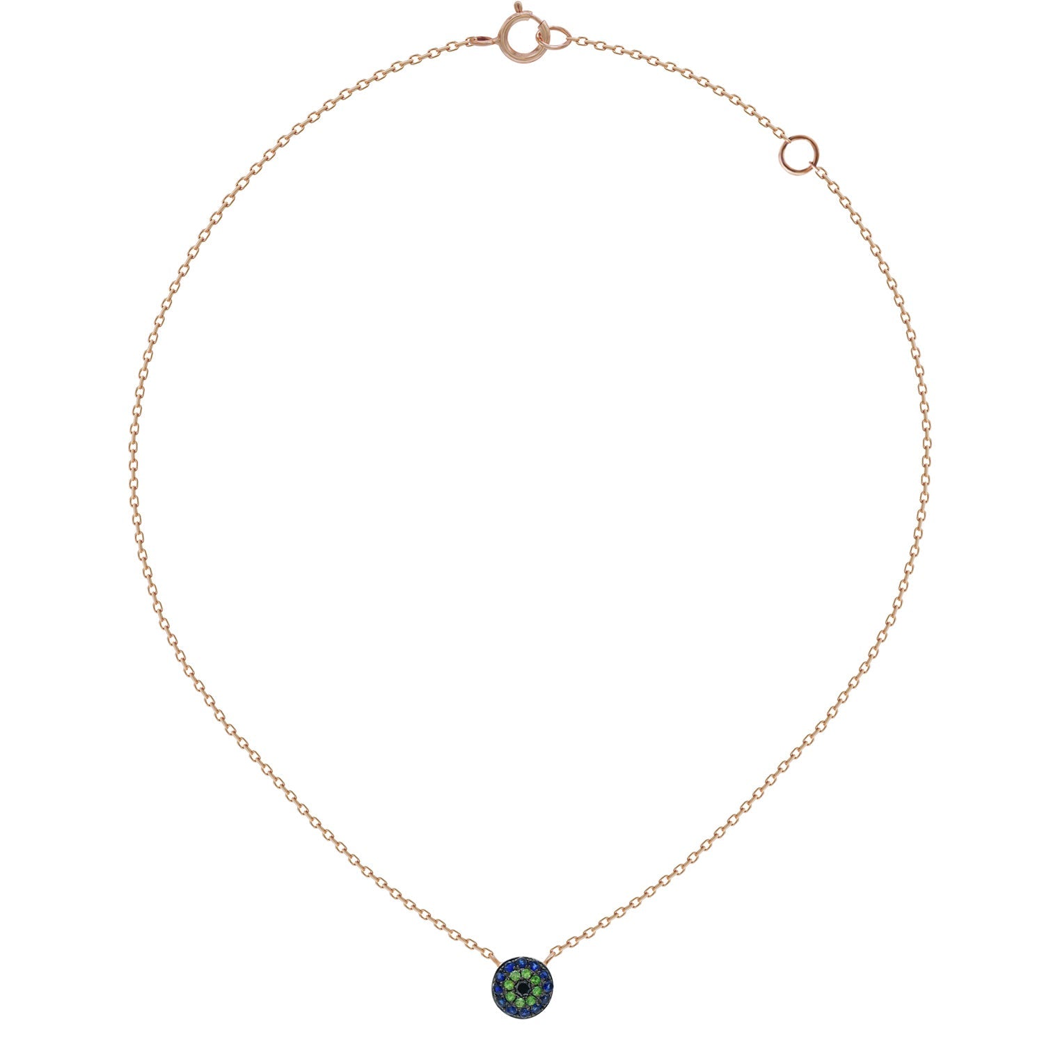 Evil Eye Necklace. Sapphire eye necklace. Κολιέ μάτι. Μάτι κολιέ με μπριγιάν.