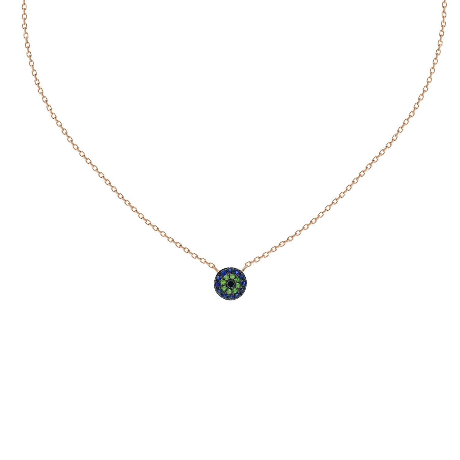 Evil Eye Necklace. Sapphire eye necklace. Κολιέ μάτι. Μάτι κολιέ με μπριγιάν.