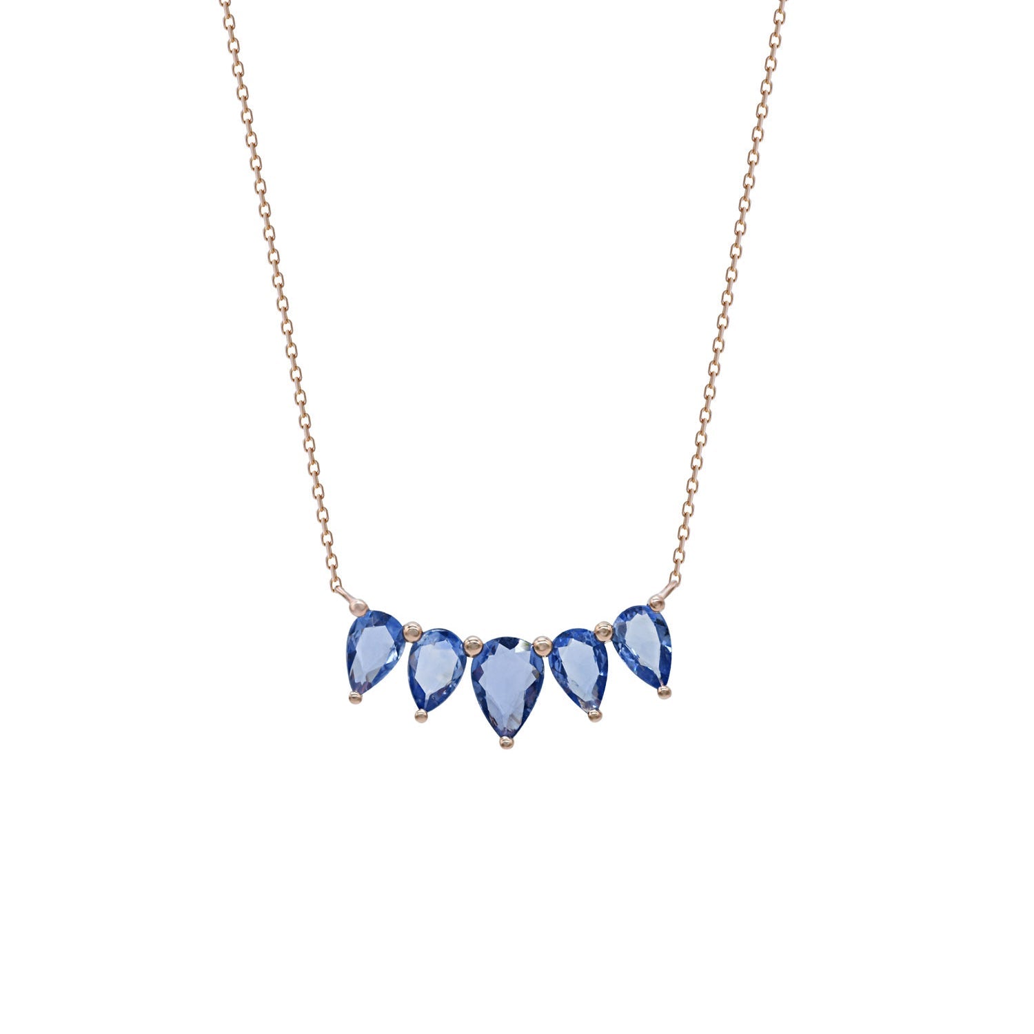 Blue Sapphire Bar Necklace