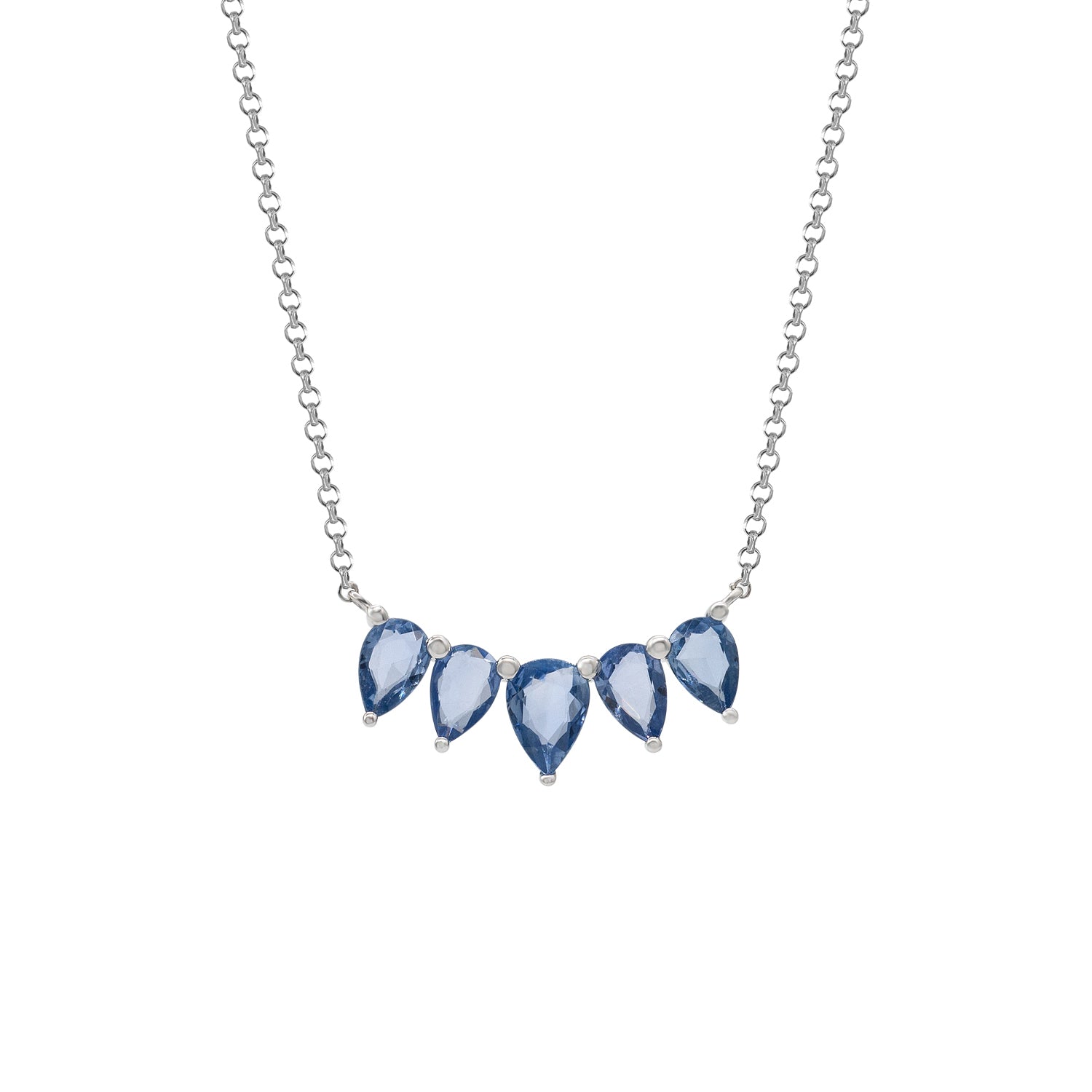 Blue Sapphire Bar Necklace