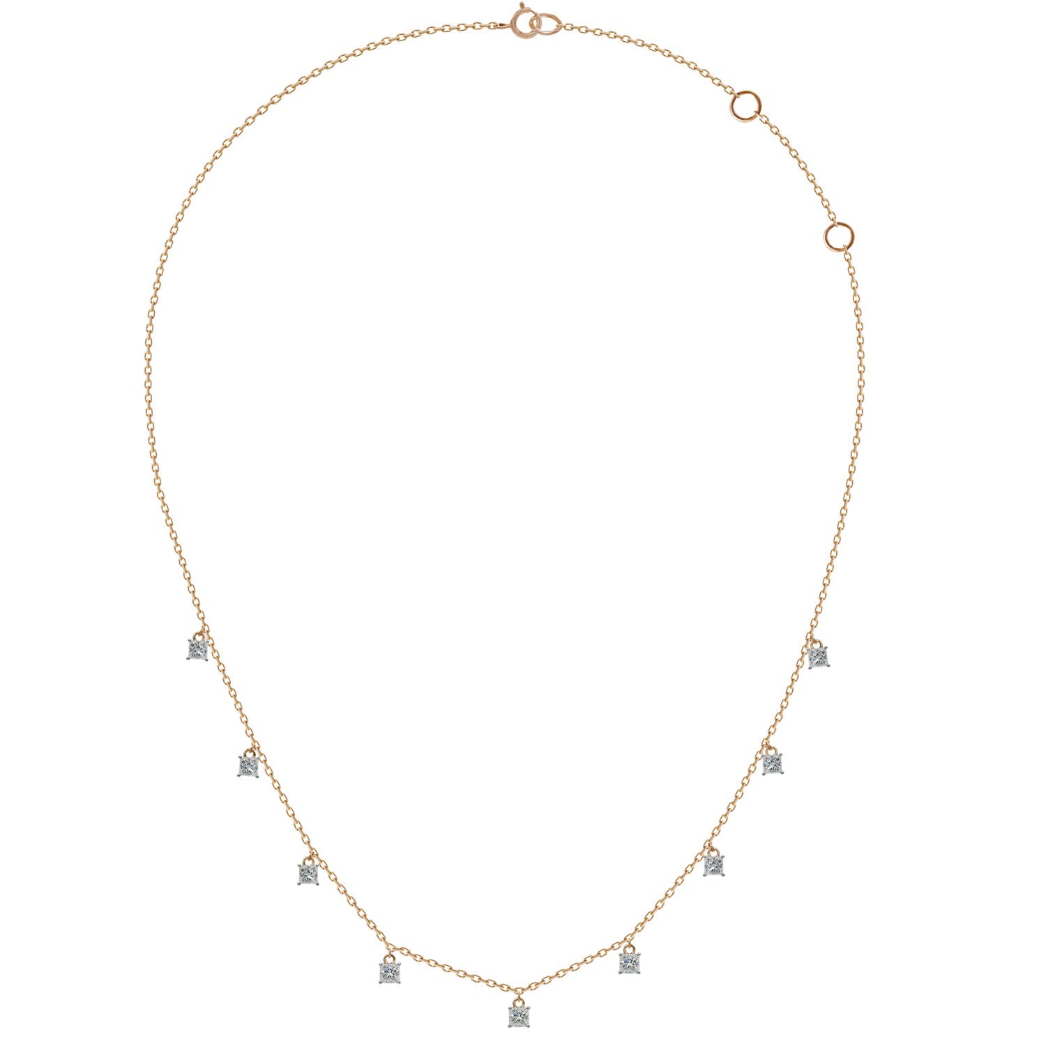 Princess Cut Diamond Necklace