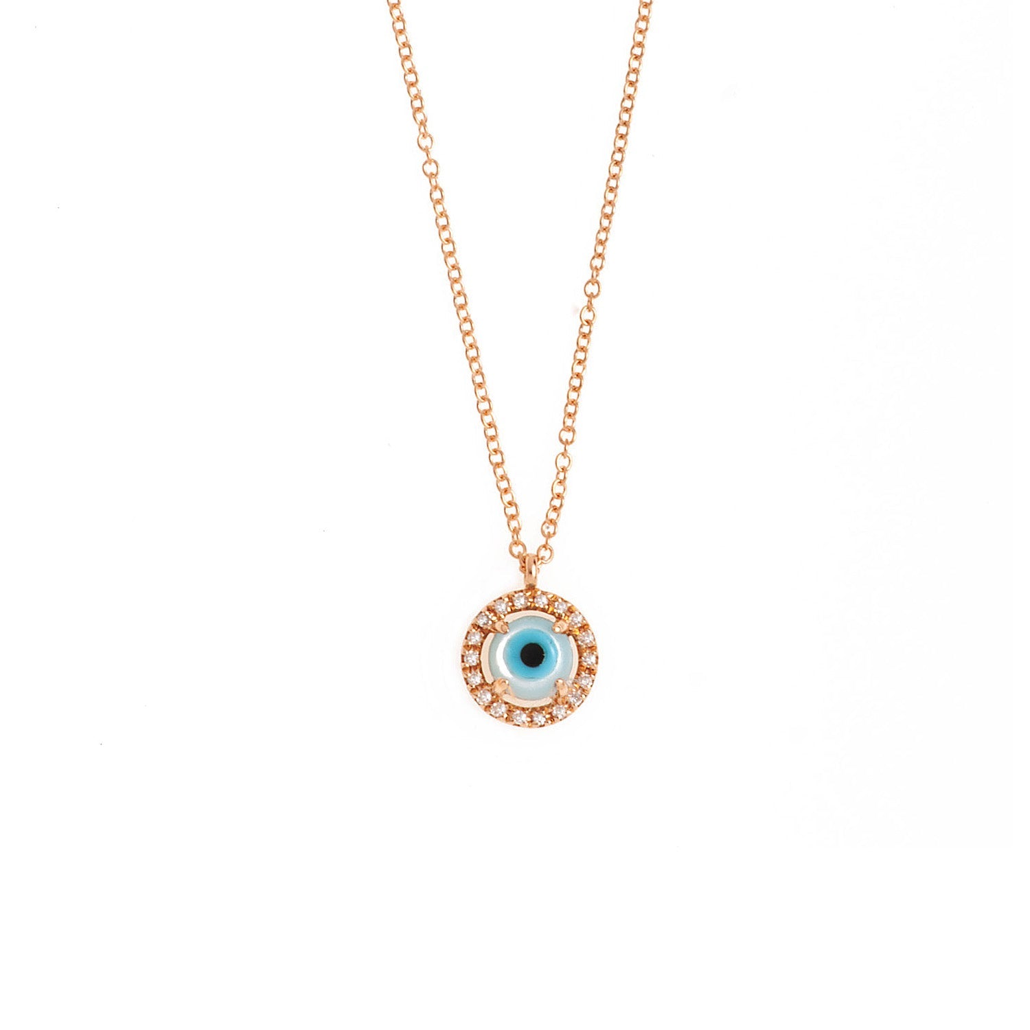 Evil eye necklace. Diamond evil eye necklace. Μάτι κολιέ.