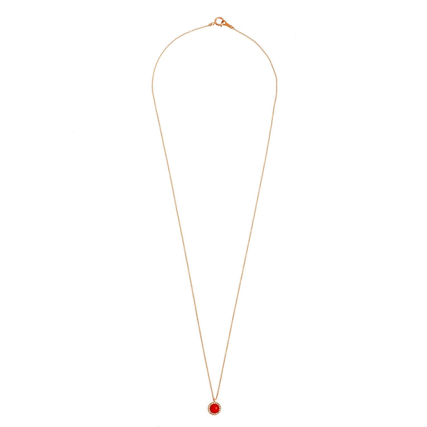 Coral and Diamond Necklace. Κολιέ με μπριγιάν και κοράλι.