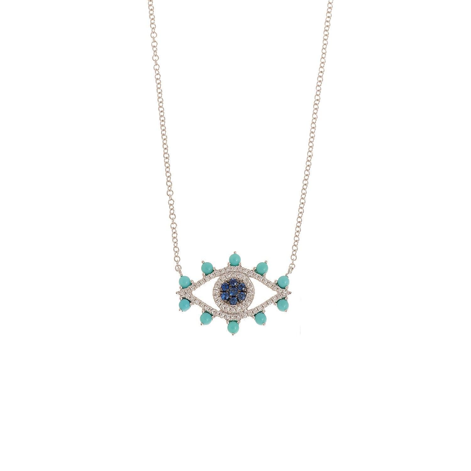 Evil Eye Necklace. Diamond Necklace. Blue Sapphires. Tear drop necklace. 18K Gold. Rose Gold, White Gold, Yellow Gold. Fine Jewelry. Gift. Κολιέ μάτι. Κολιέ για δώρο μάτι. Χρυσό κολιέ. Κολιέ με διαμάντια. Κολιέ με ζαφείρια. Μάτι φυλαχτό. Μάτι με διαμάντια. Στρογγυλό μάτι κολιέ.