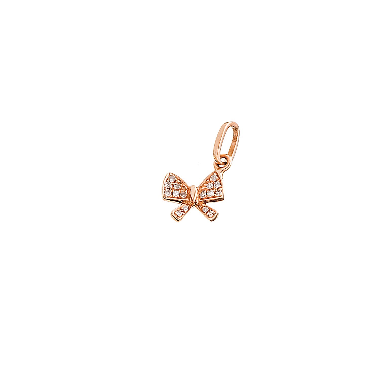 18K Gold with diamonds Bow Pendant