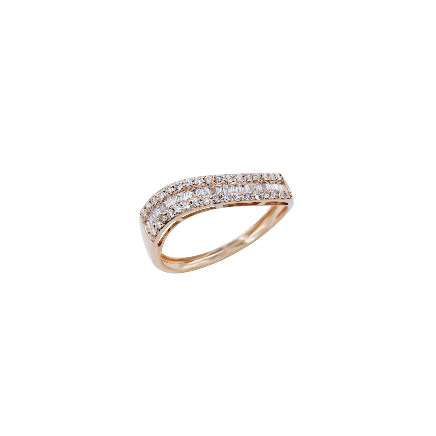 Wavy Eternity Baguette Ring