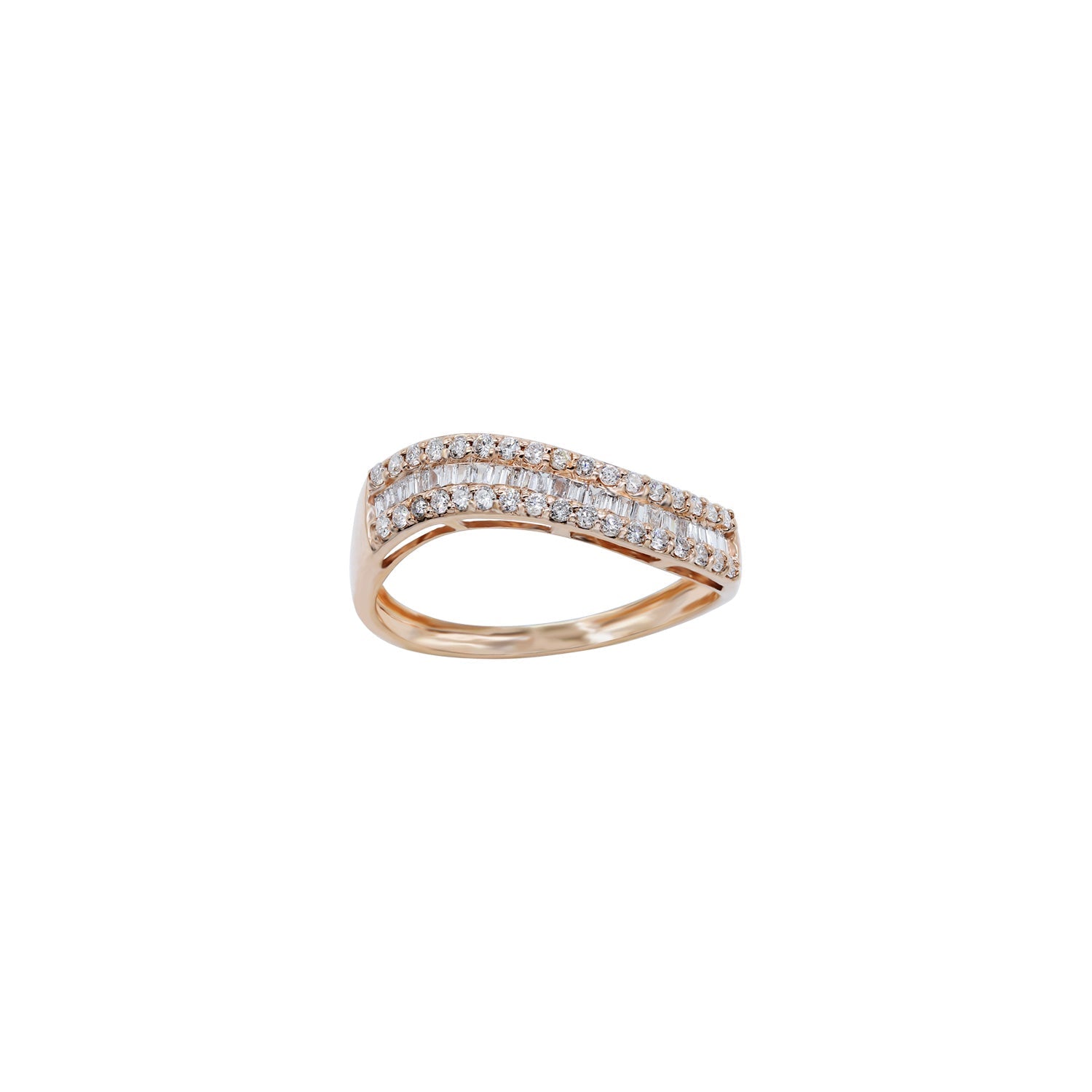 Wavy Eternity Baguette Ring