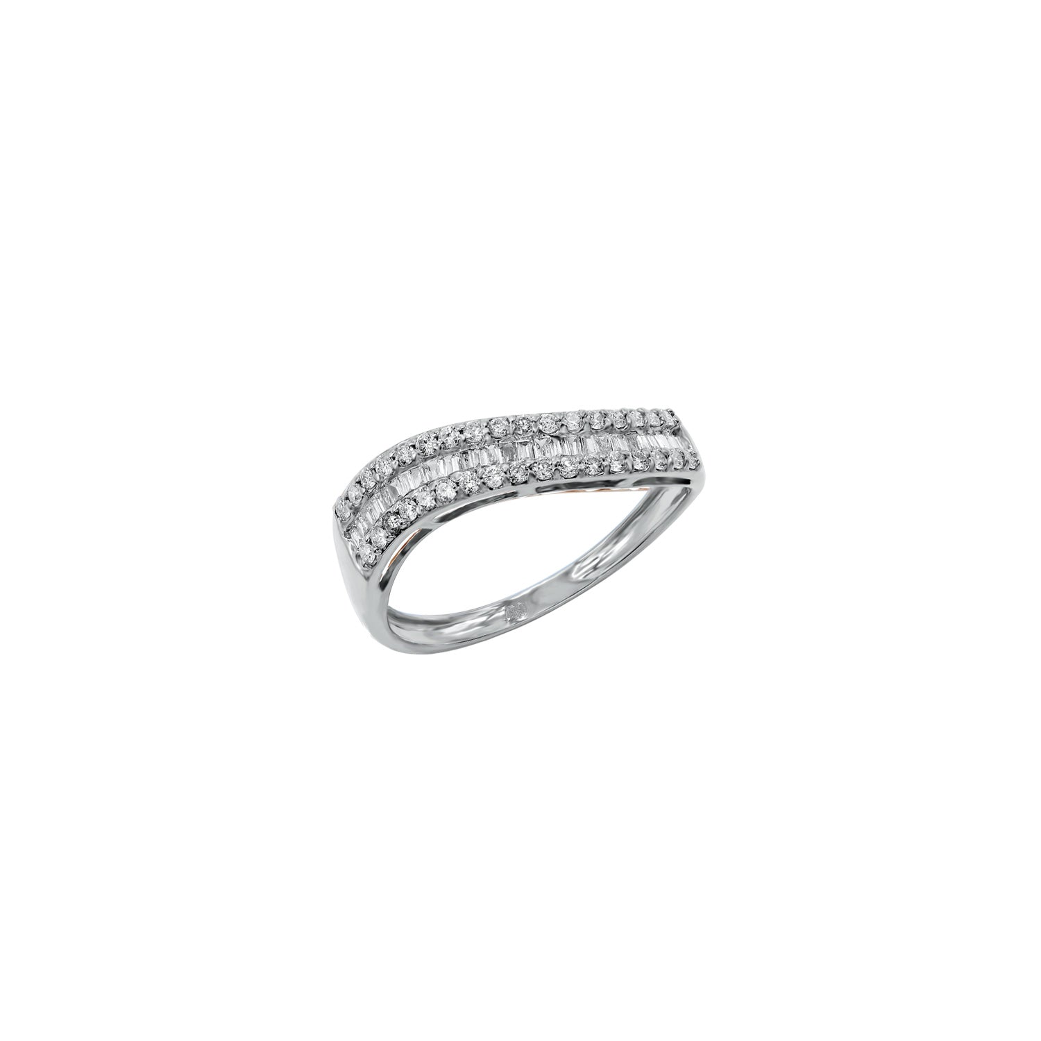 Wavy Eternity Baguette Ring