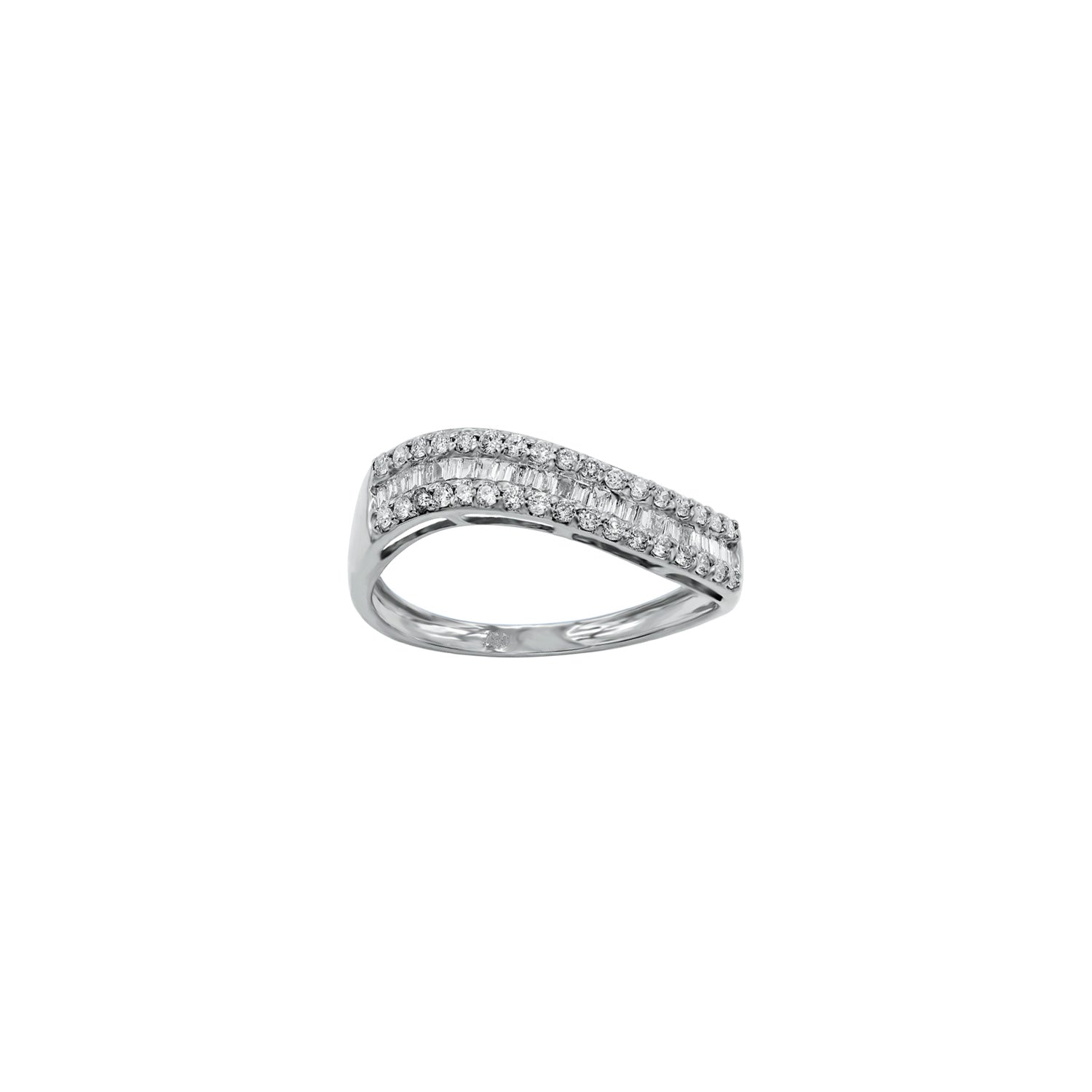 Wavy Eternity Baguette Ring