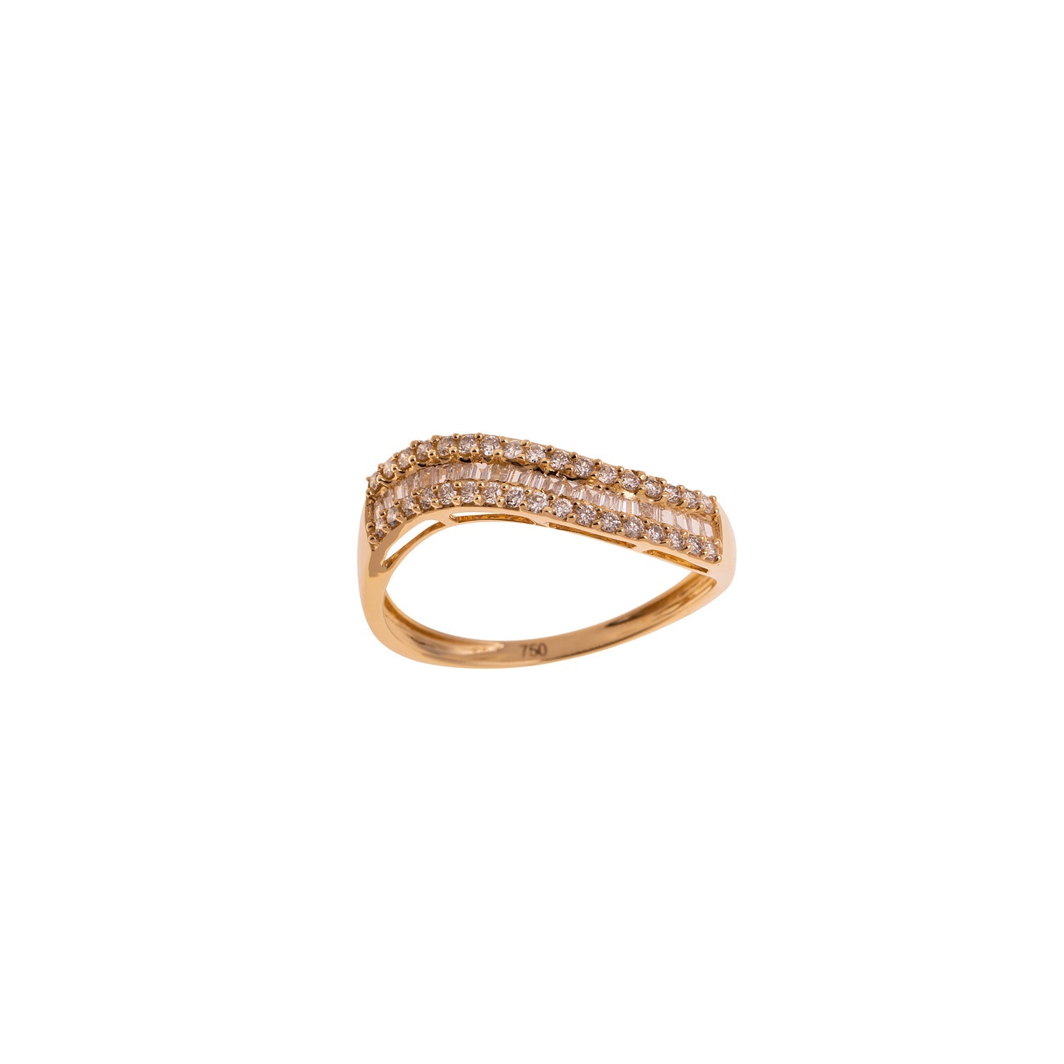 Wavy Eternity Baguette Ring