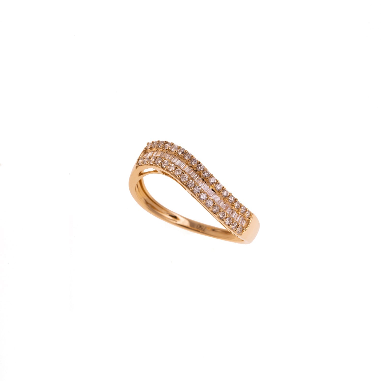 Wavy Eternity Baguette Ring