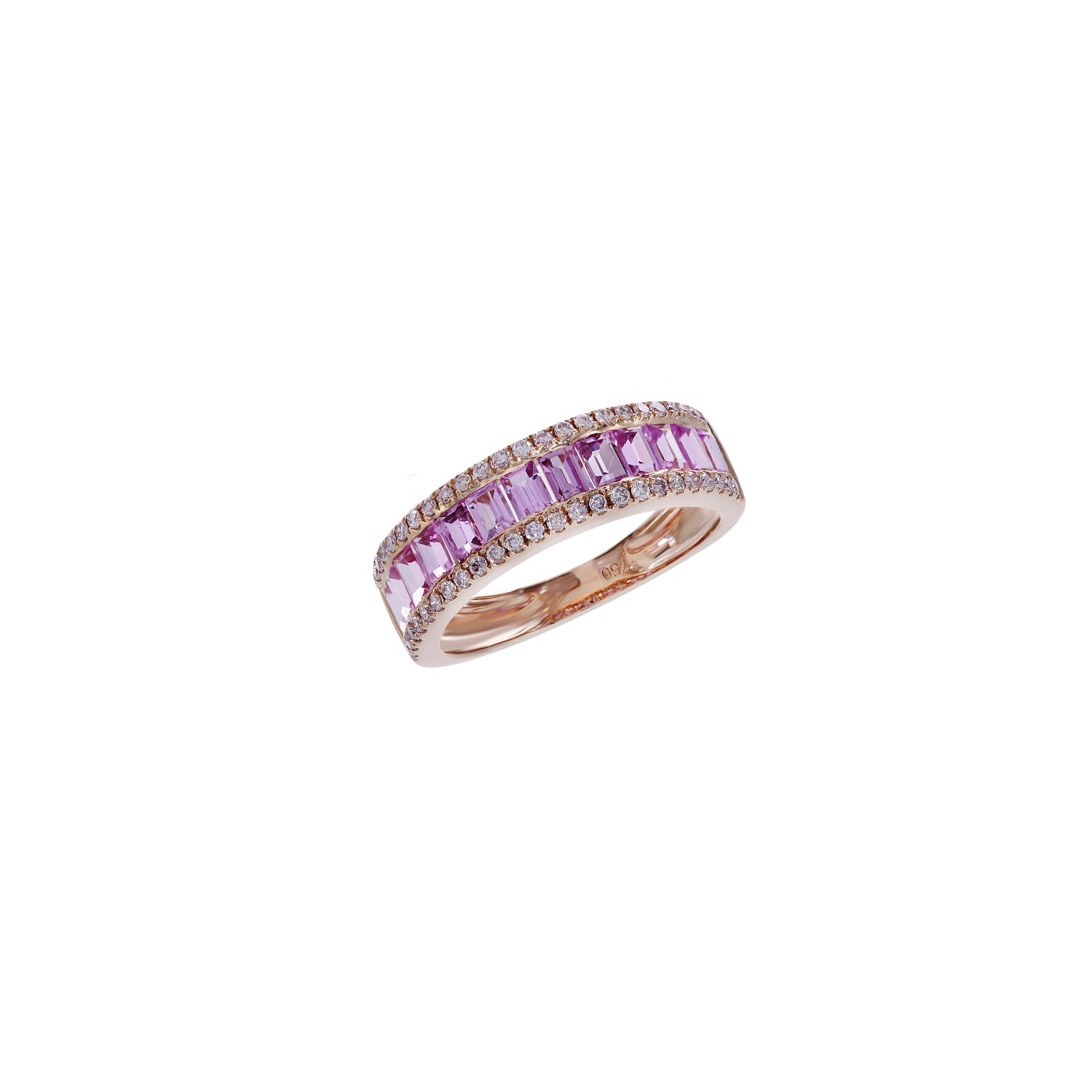 Pink sapphire and diamond ring. Sapphire ring. Pink sapphire ring. Ring with pink stones. Eternity ring.