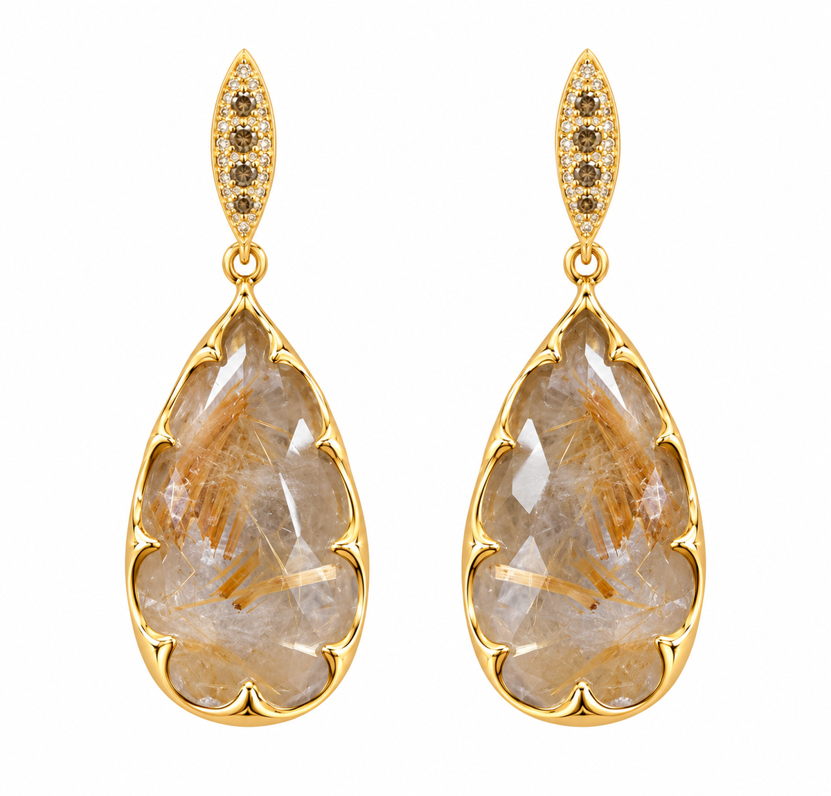 Rutile Quartz Earrings