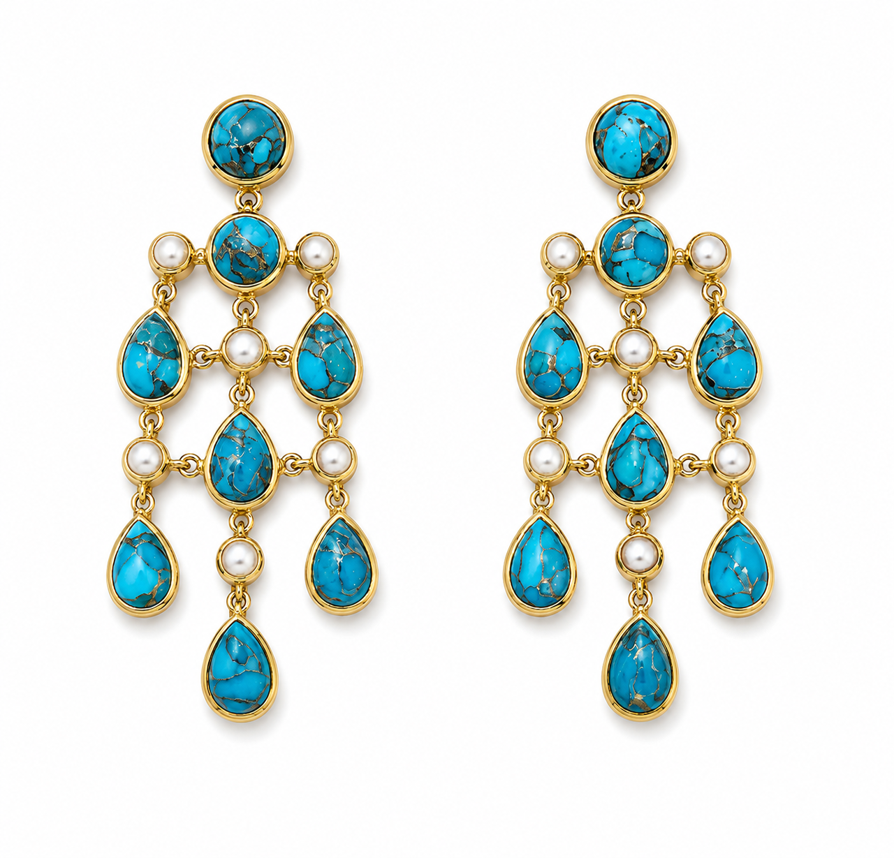 Turquoise pearl Chandelier