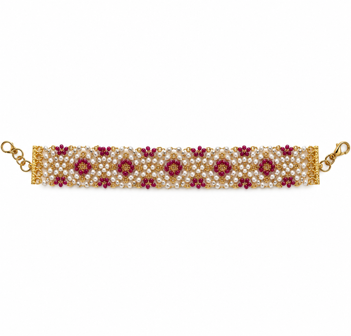 Ruby Flower Bracelet