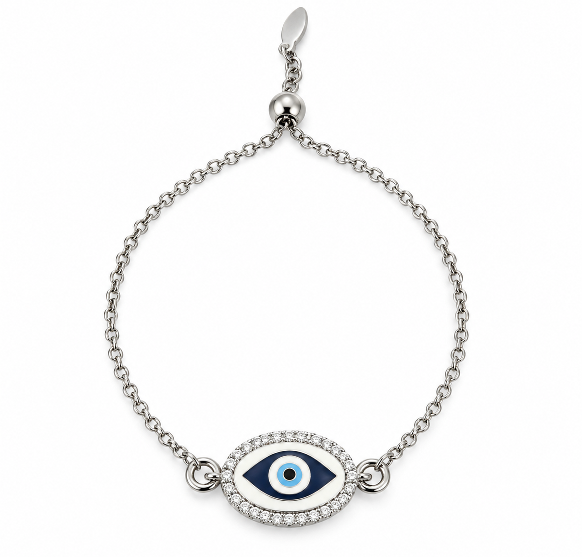 White Enamel Eye Bracelet