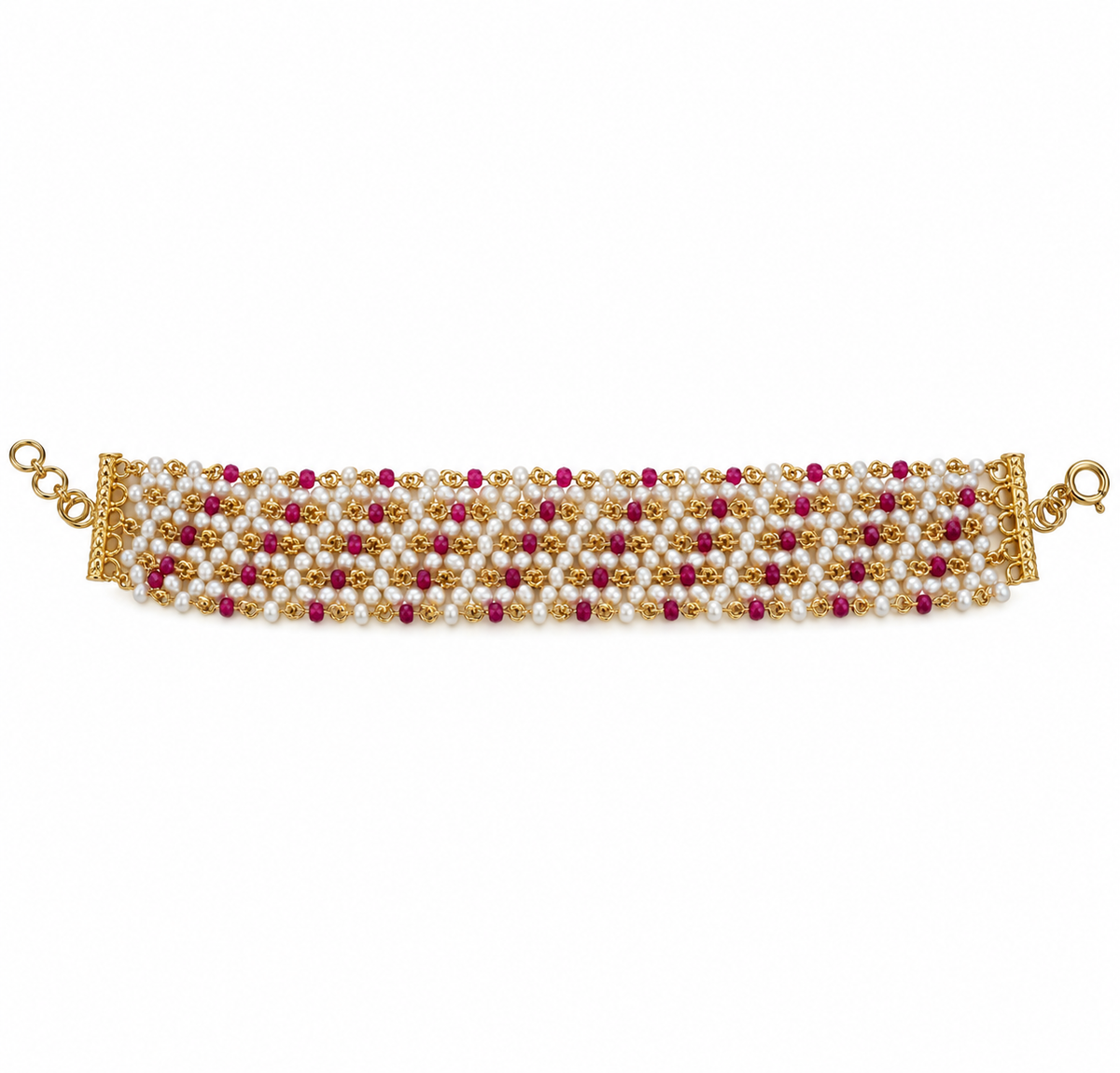 Rubies and Pearls Bracelet