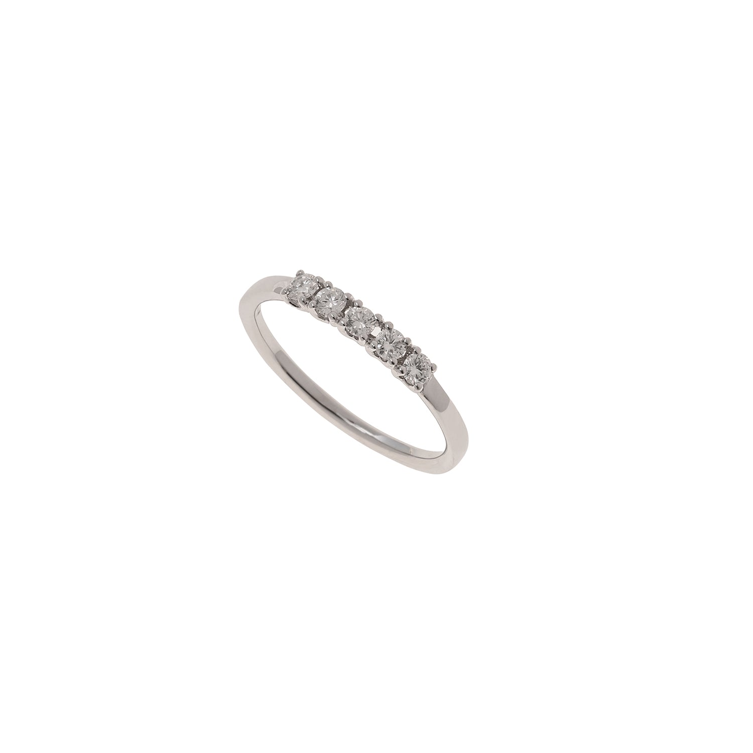White Gold Five Diamond Ring