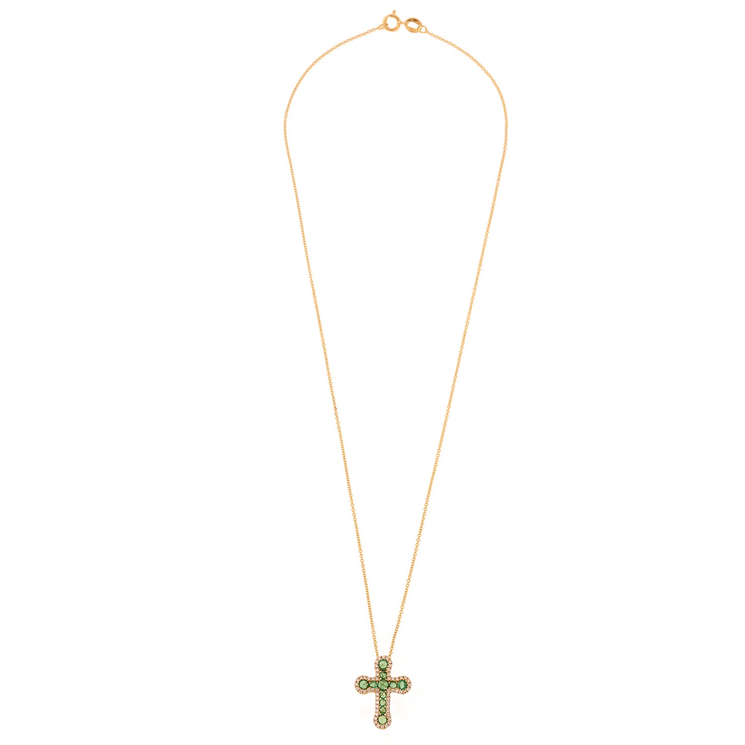 Emerald Cross Necklace